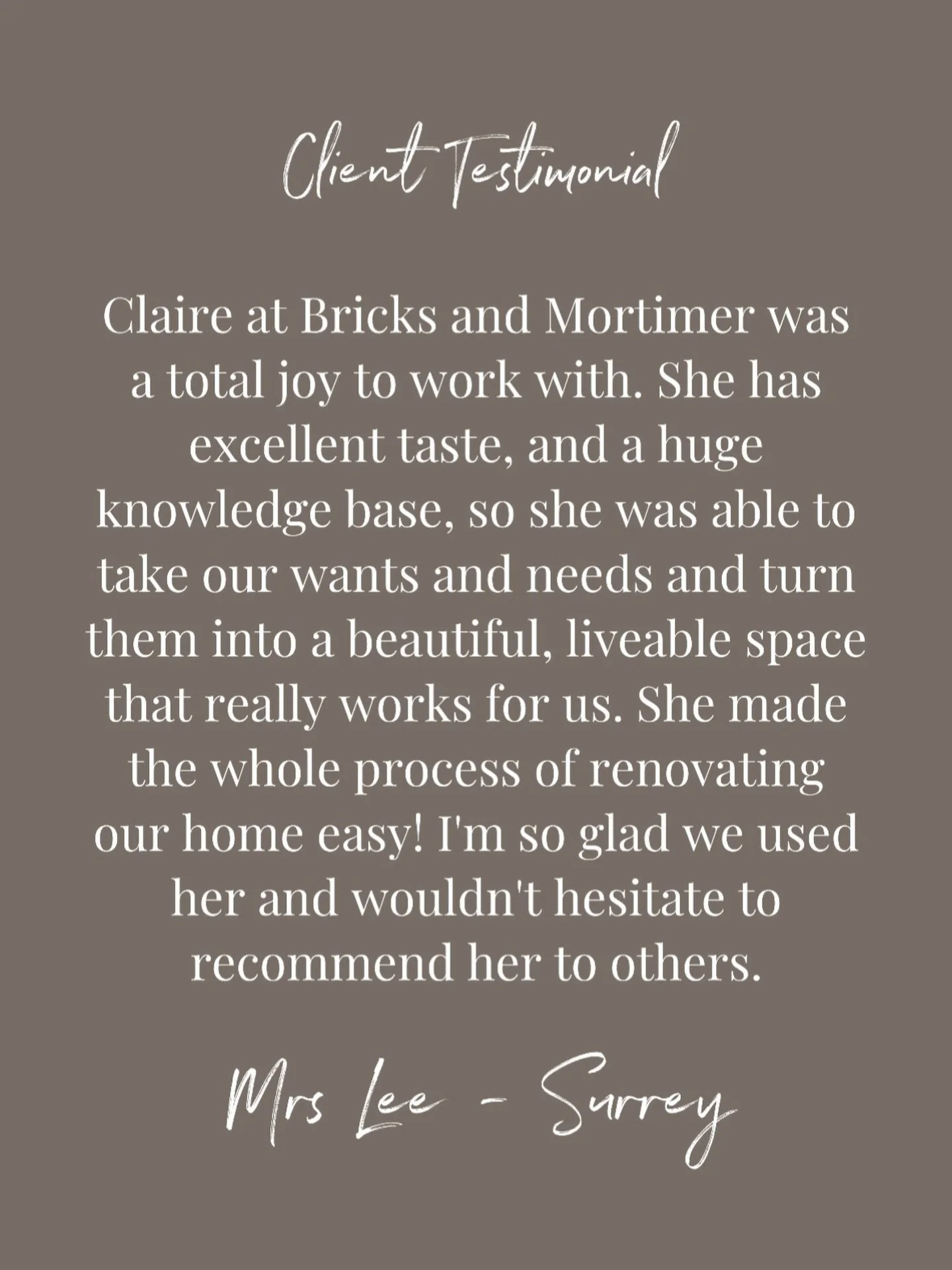 I always get a little boost reading my client reviews. I honestly love my job and it gives me so much joy to help others create homes they cherish and love spending time in. 

If you need my assistance in 2026 to help make some home improvements, sen