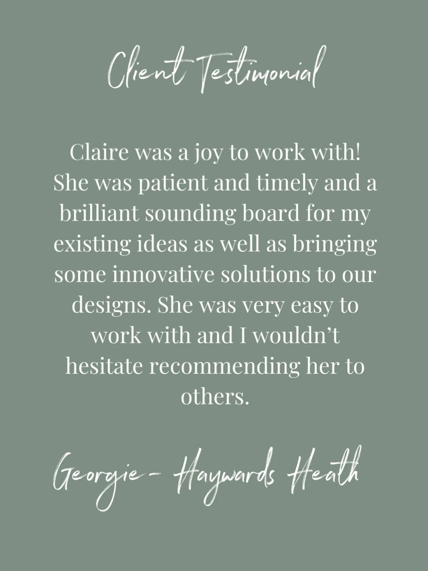 I will never get tired of reading testimonials from my fabulous clients. It was an absolute pleasure to hold your hand, give confidence to decisions already made and support you with the ones left to make. Thank you for your kind words and trusting m