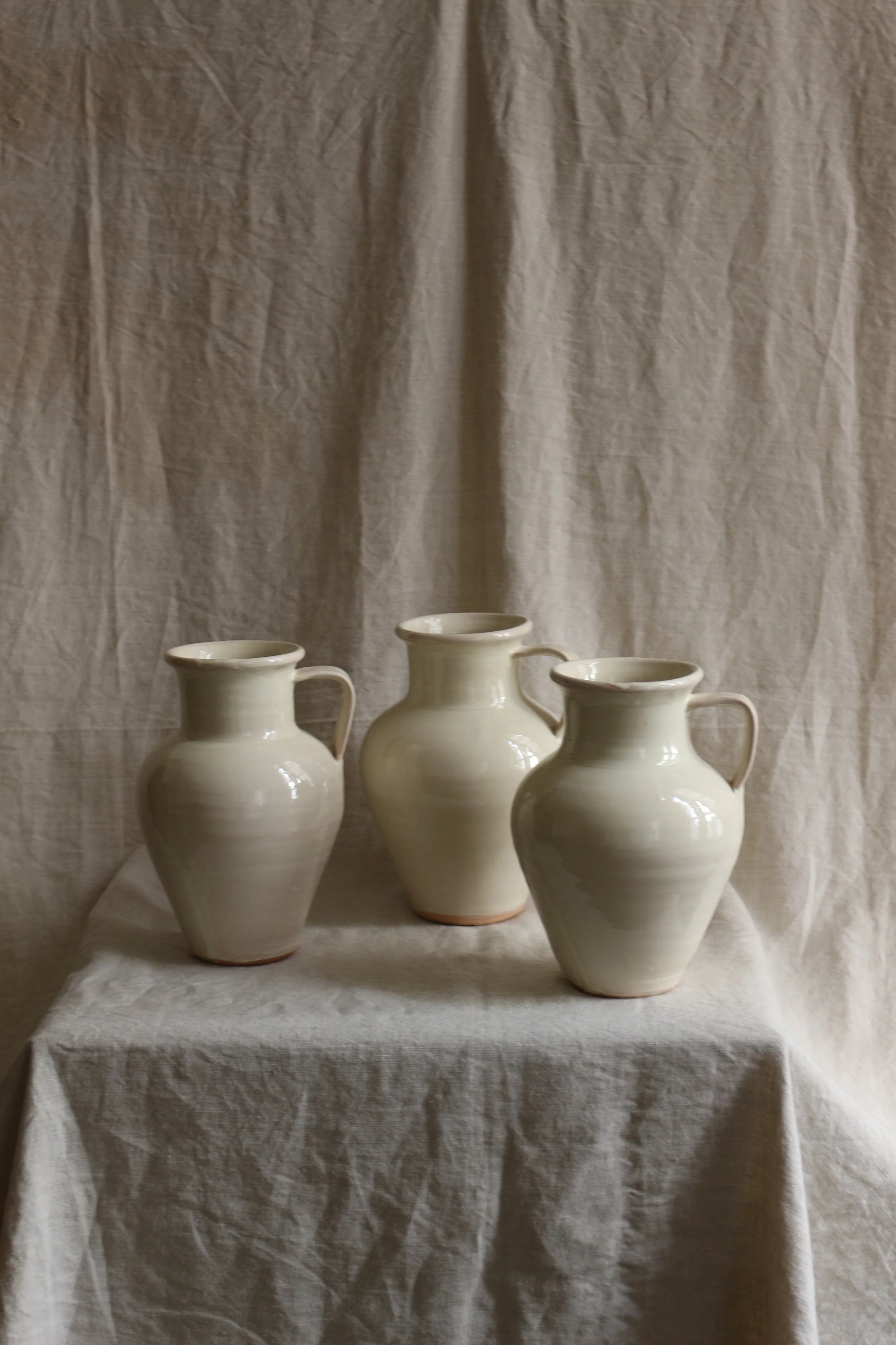 Doux Août - Céramiques La Tierra - Cantaro émaillé écru - petit modèle