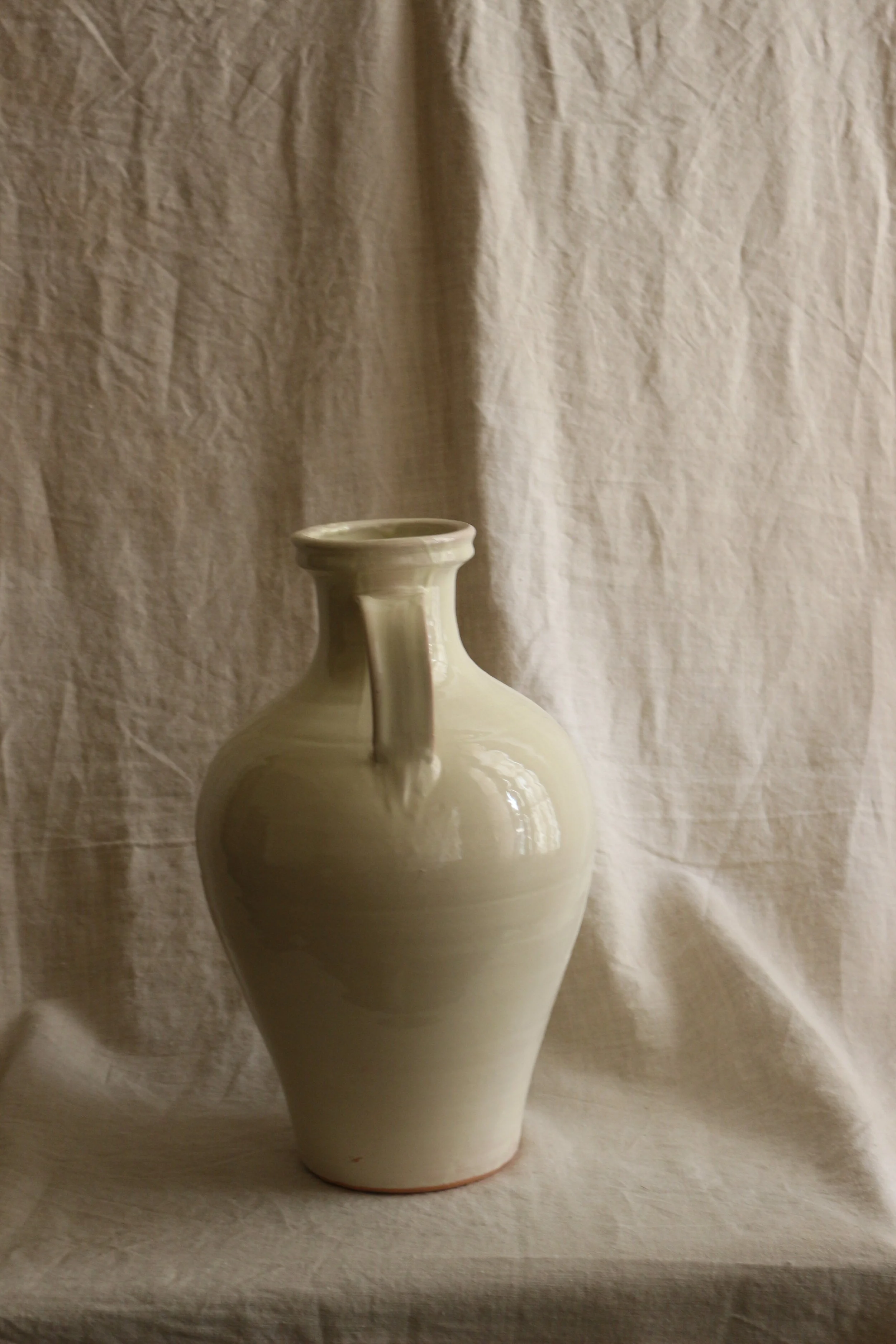 Doux Août - Céramiques La Tierra - Cantaro emaillé écru - grand modèle