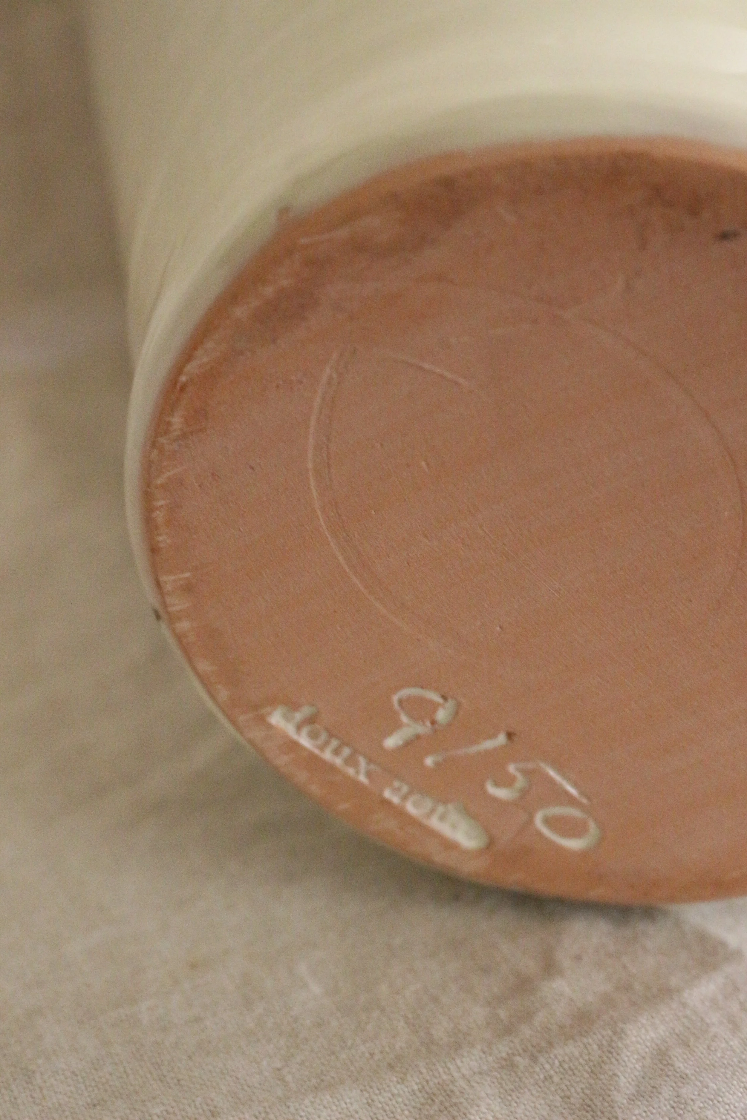 Doux Août - Céramiques La Tierra - Cantaro emaillé écru - grand modèle