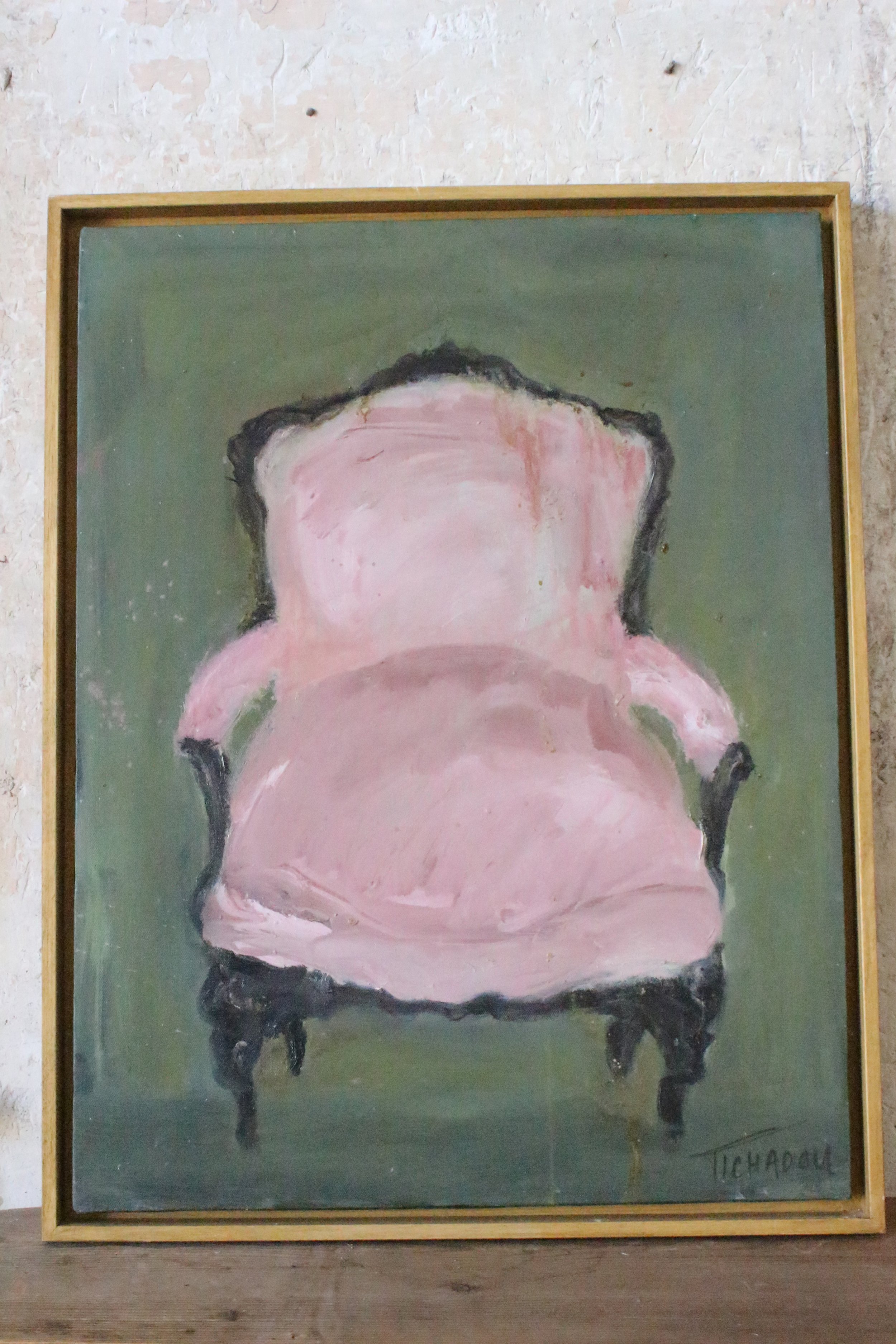 Fauteuil rose foncé