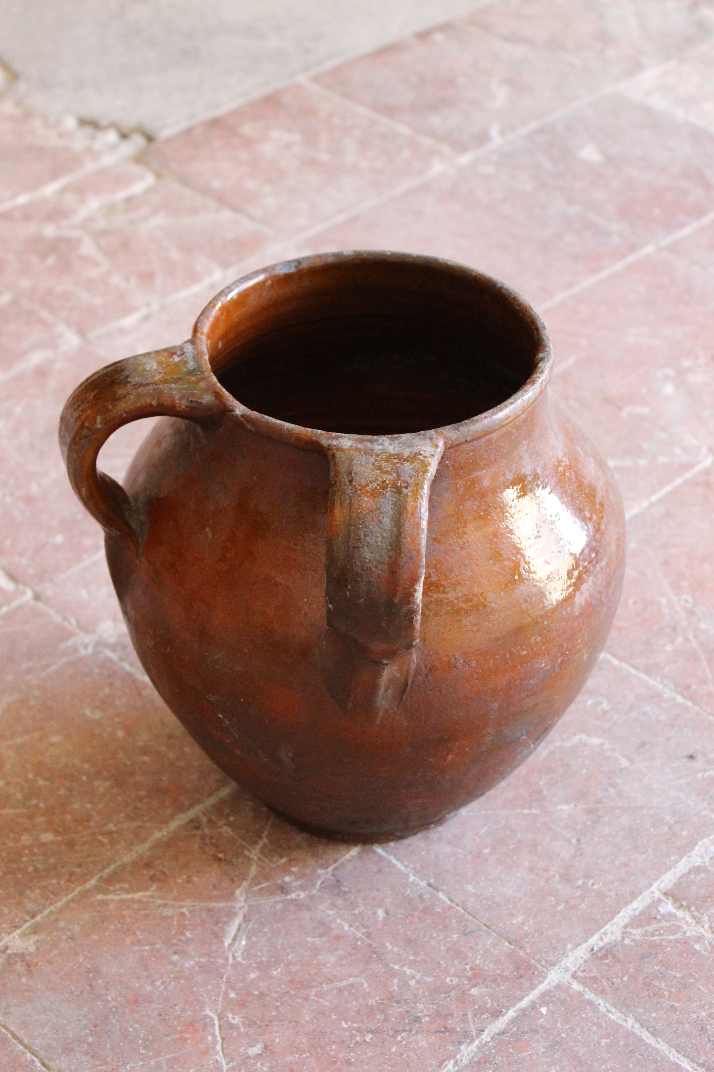 Pot à double anse fin XIX terre cuite