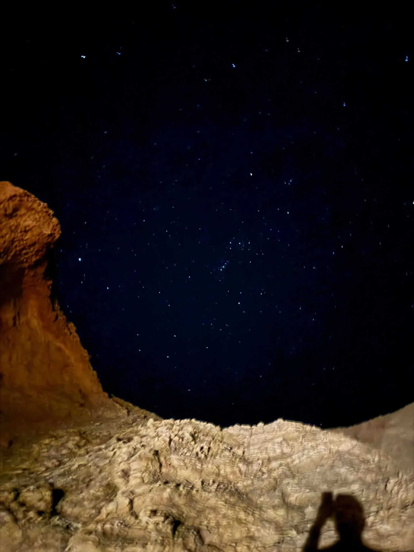 The stars captured on just a phone camera, no filters. The beautiful Arabian desert