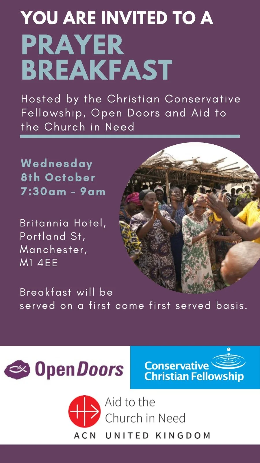 Prayer Breakfast with Open Doors and Aid to the Church in Need.
