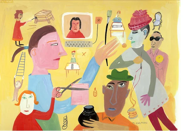 Sewing Workshop , 1992 gouache on paper 9 x 11 inches $9000