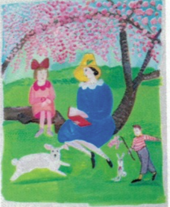 Reading in Spring , 2013 gouache on paper image: 11 x 9 inches, sheet: 15 x 11 inches $7500