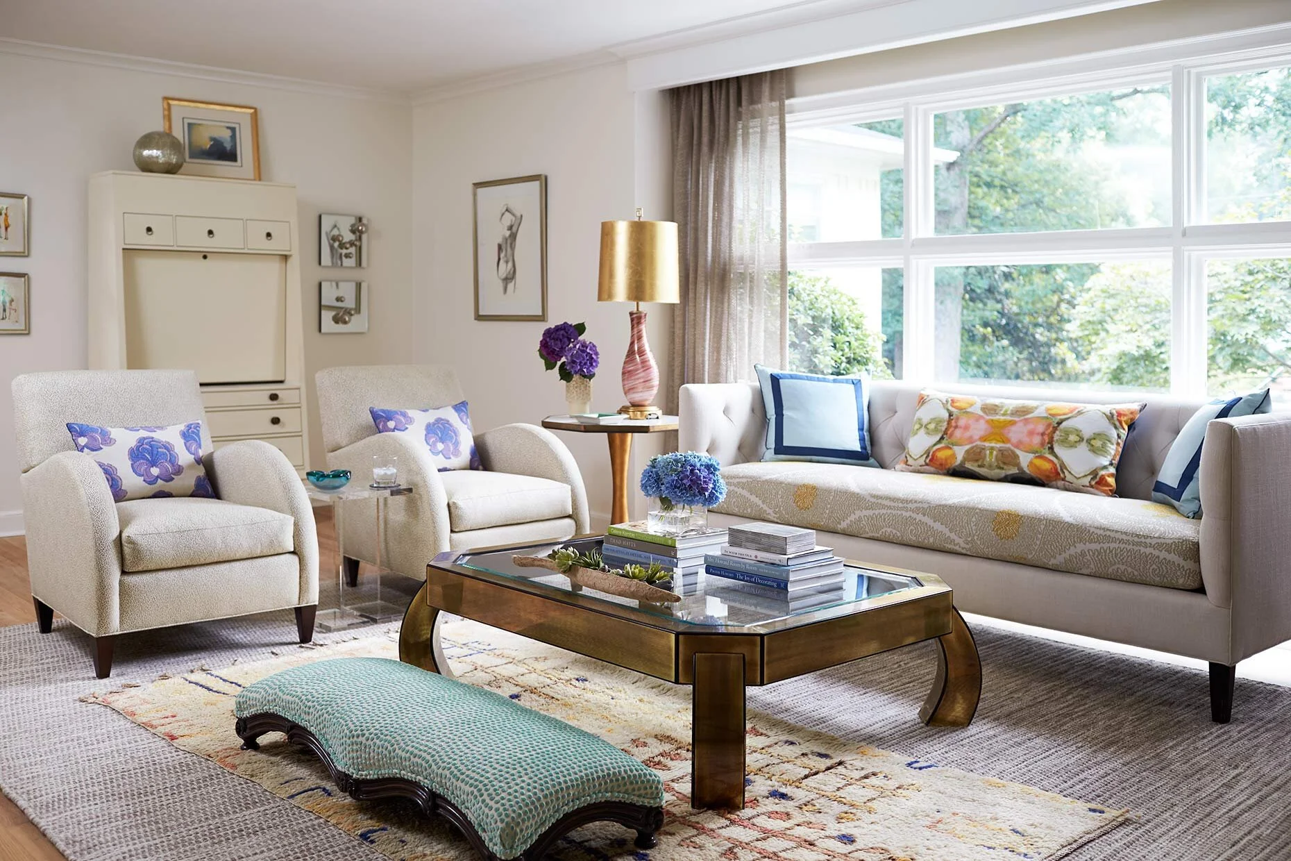 Living room, after a Kara Cox Interiors renovation