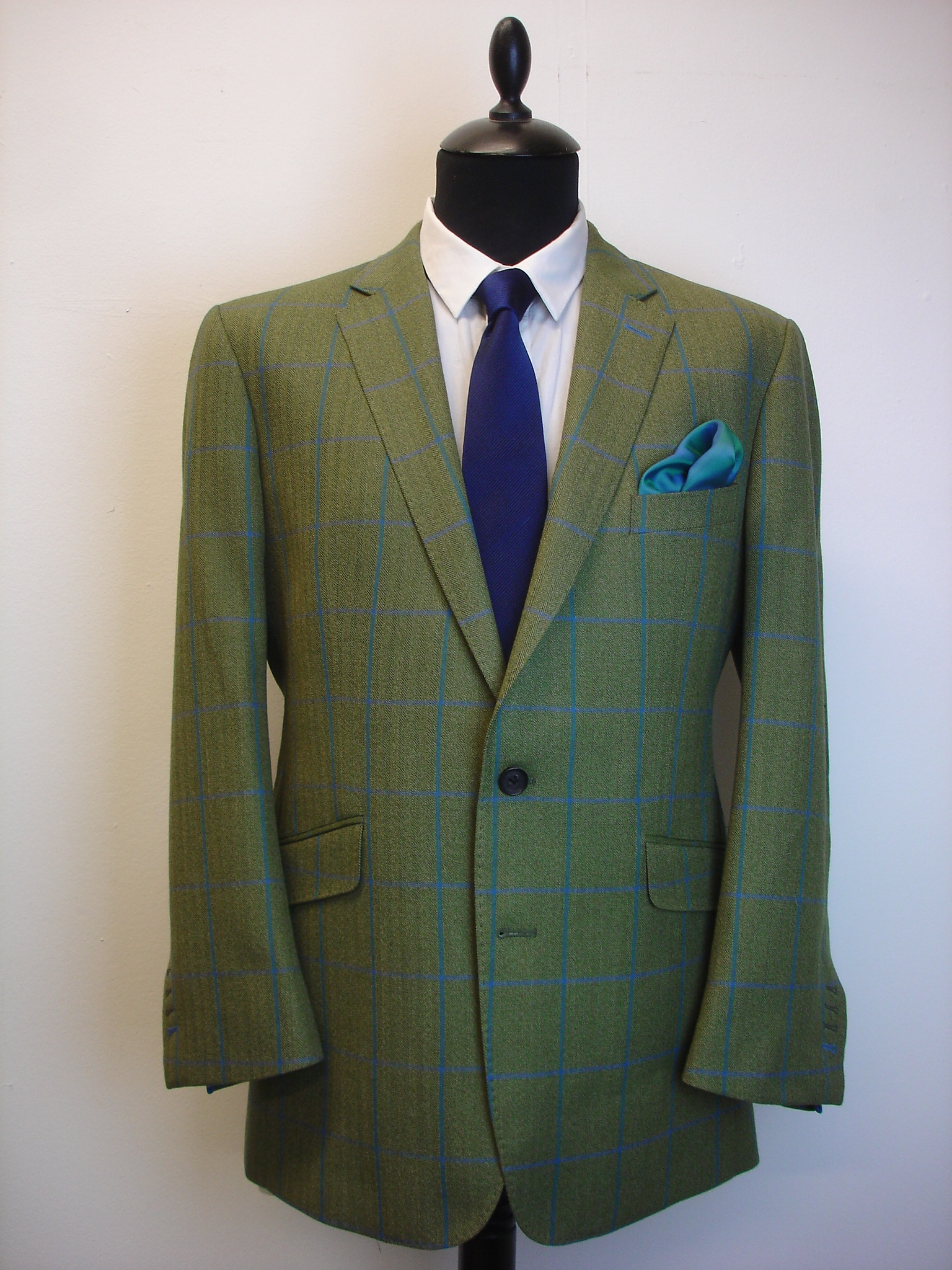 Green and Blue Check Tweed Jacket in Worsted Alsport — TWEED ADDICT