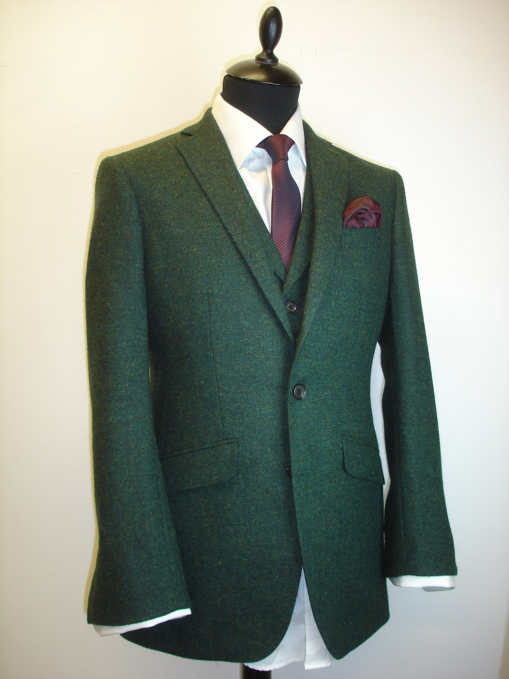 Green Herringbone Yorksire Tweed Jacket and Waistcoat — TWEED ADDICT