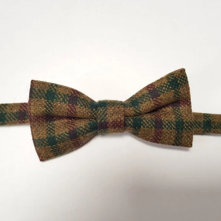 herringbone tweed bow tie