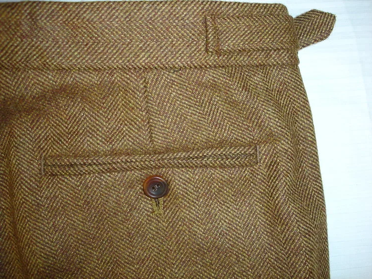 Brown Herringbone Tweed Trousers 