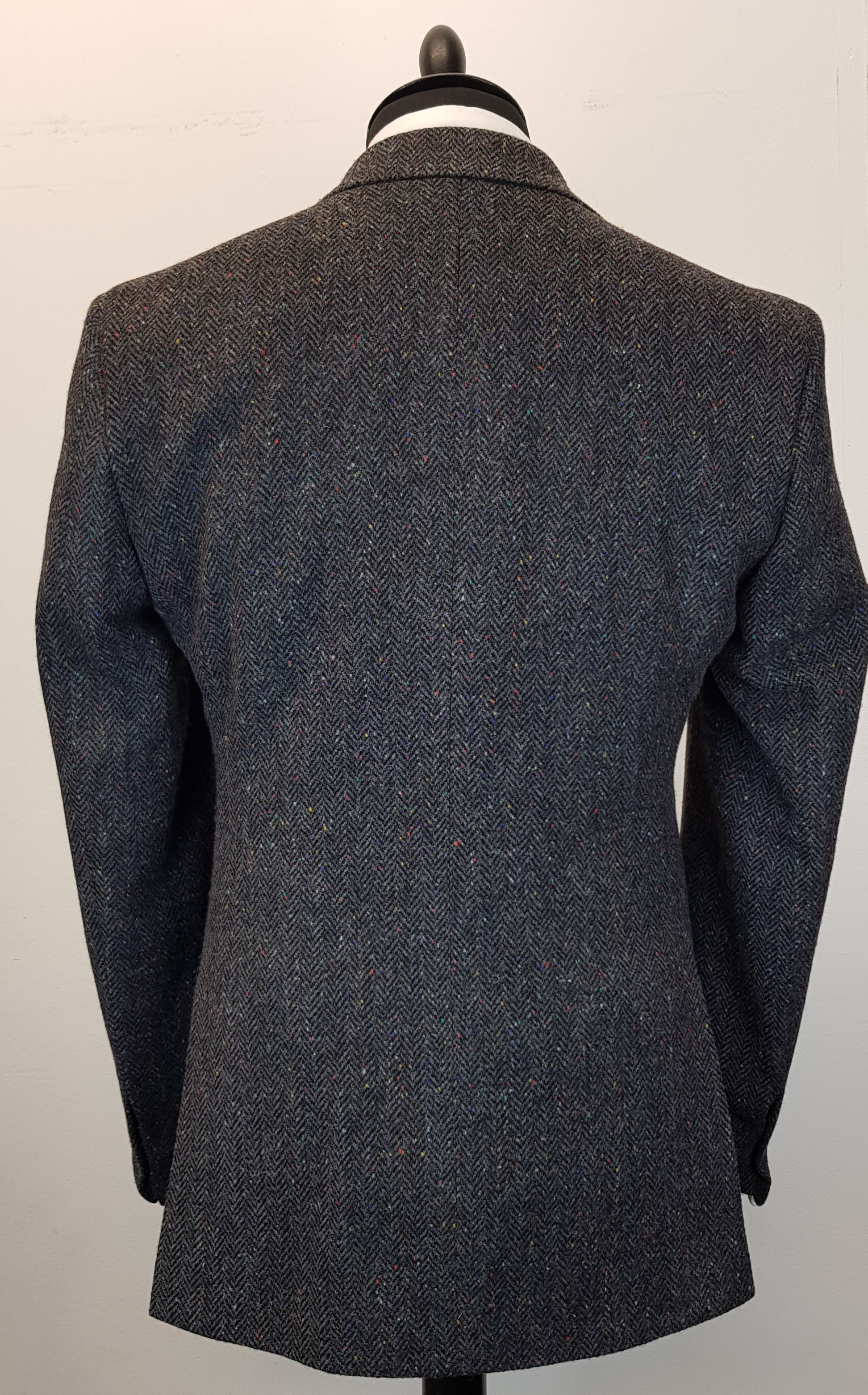 3 Piece Suit in Grey Herringbone Donegal Tweed — TWEED ADDICT