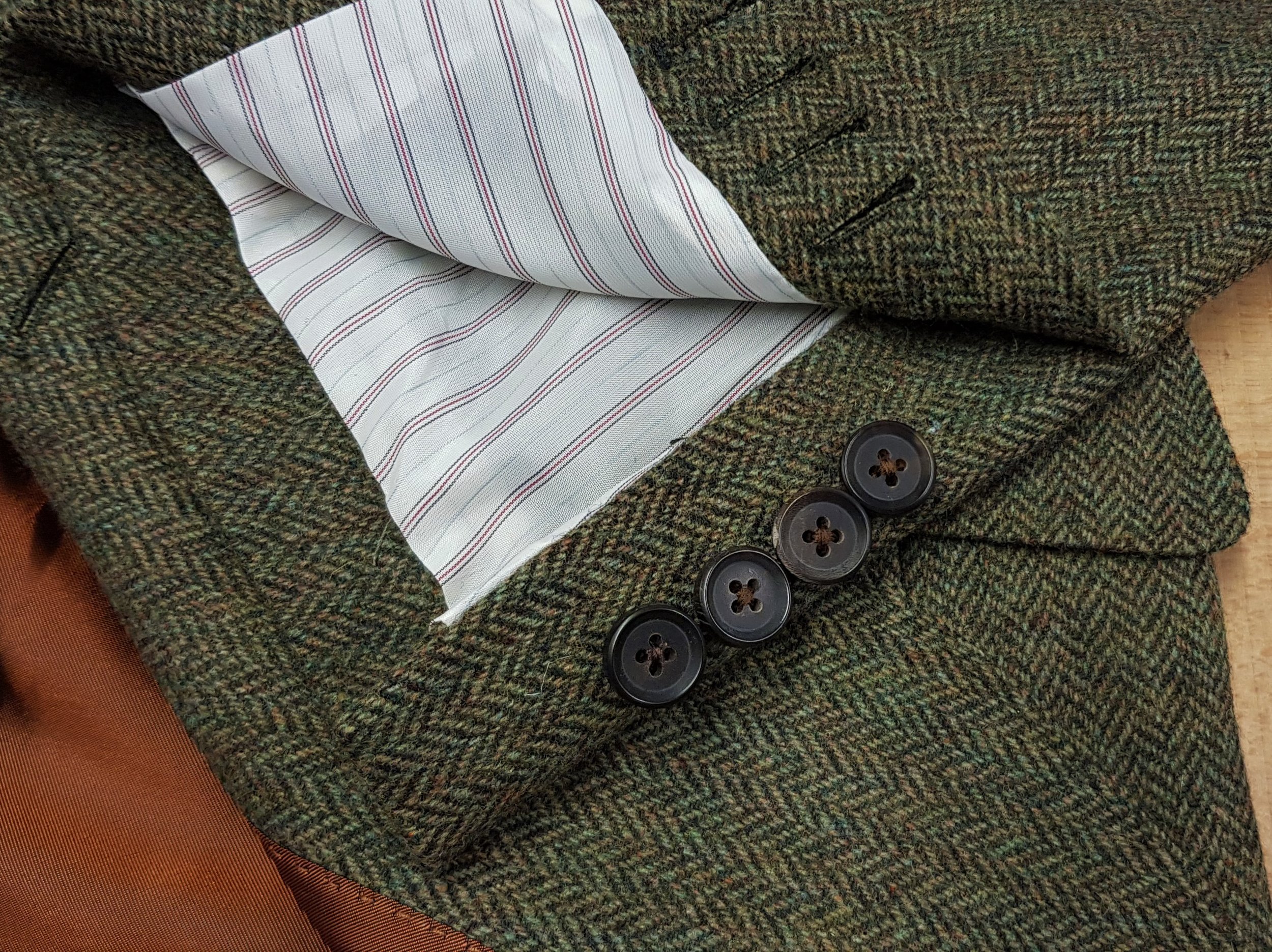3 Piece Tweed Suit in Green Herringbone Lambswool — TWEED ADDICT