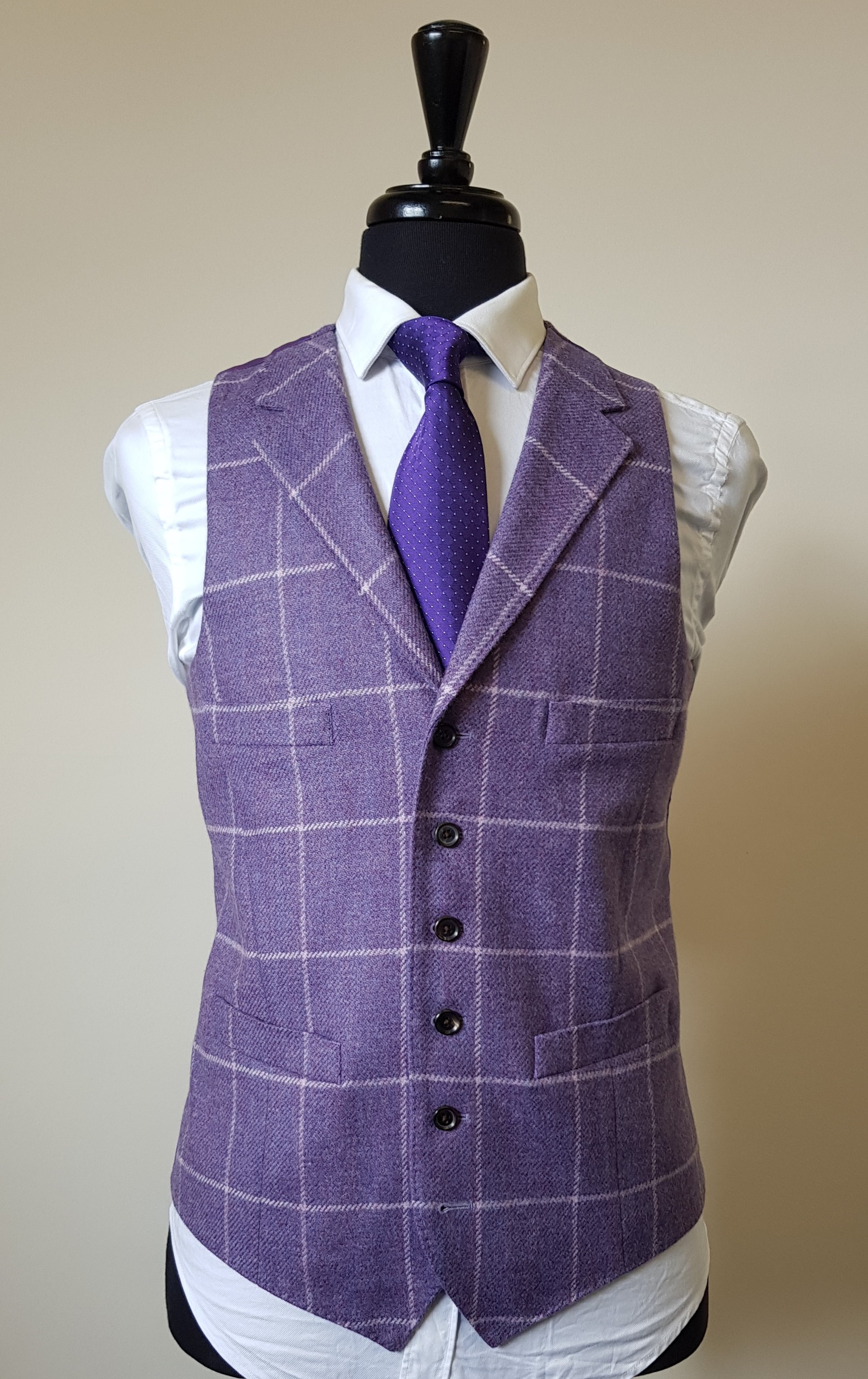 3 Piece Suit in Lavender Windowpane Check — TWEED ADDICT