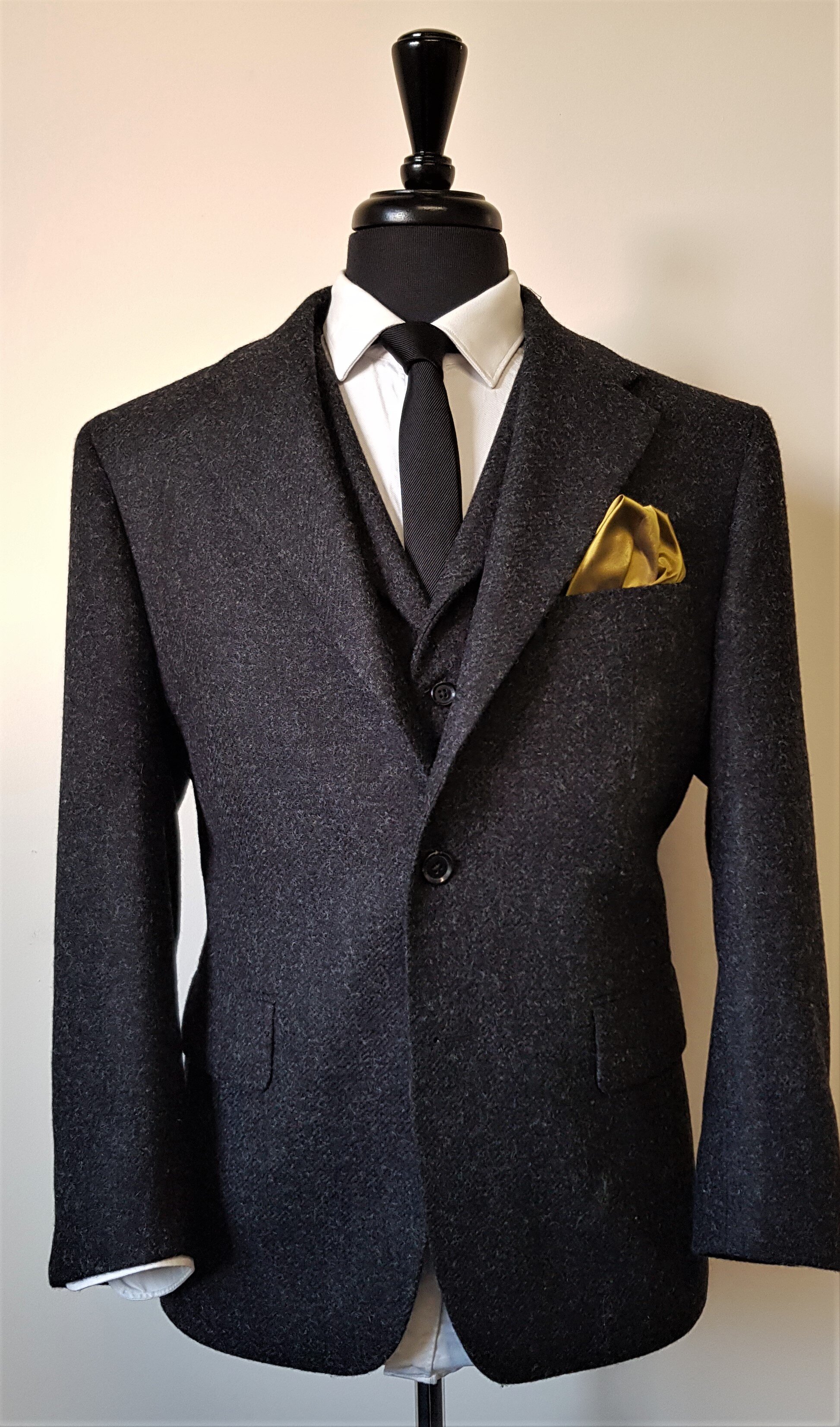 3 Piece Suit in Charcoal Shetland Tweed (2).jpg