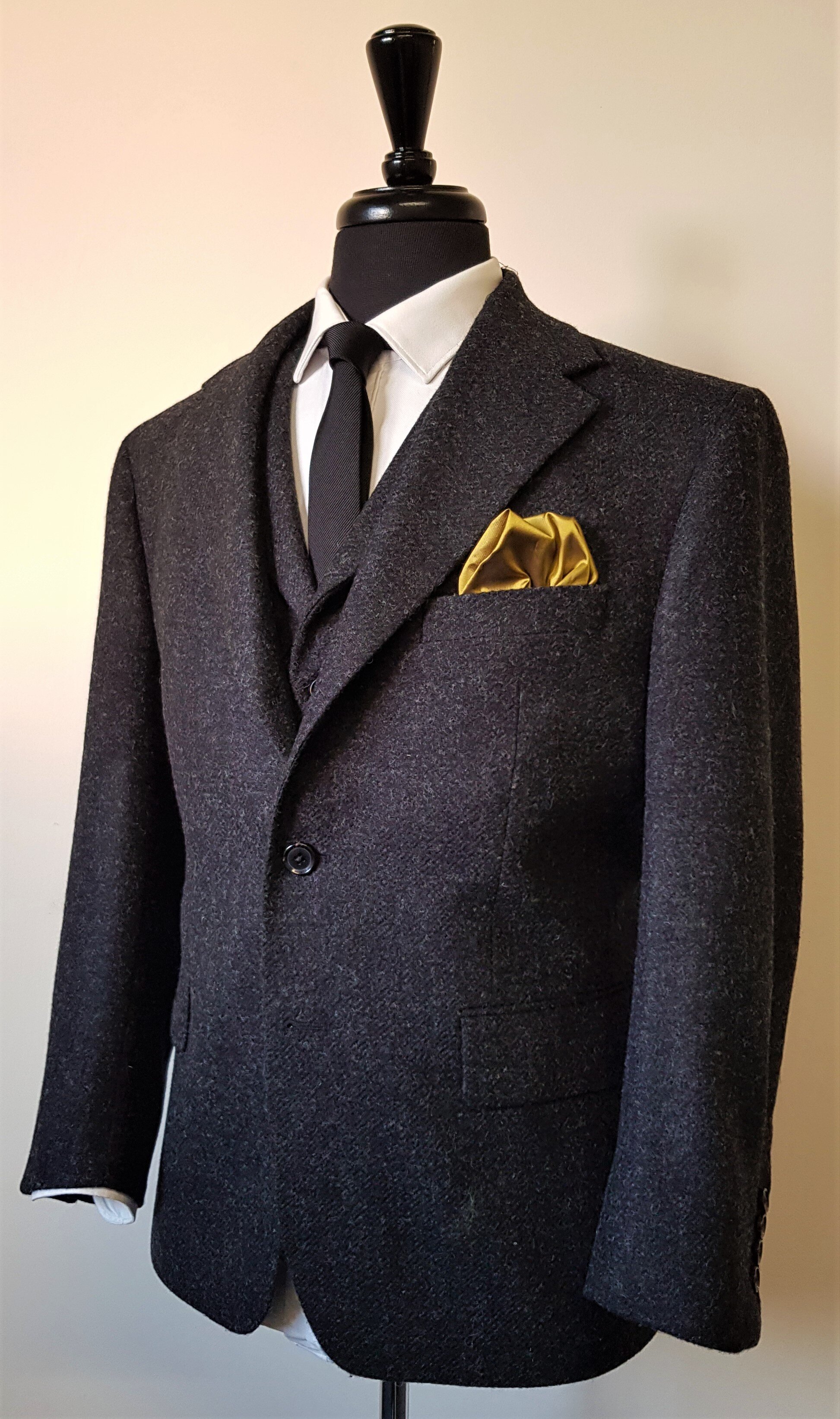 3 Piece Suit in Charcoal Shetland Tweed (5).jpg