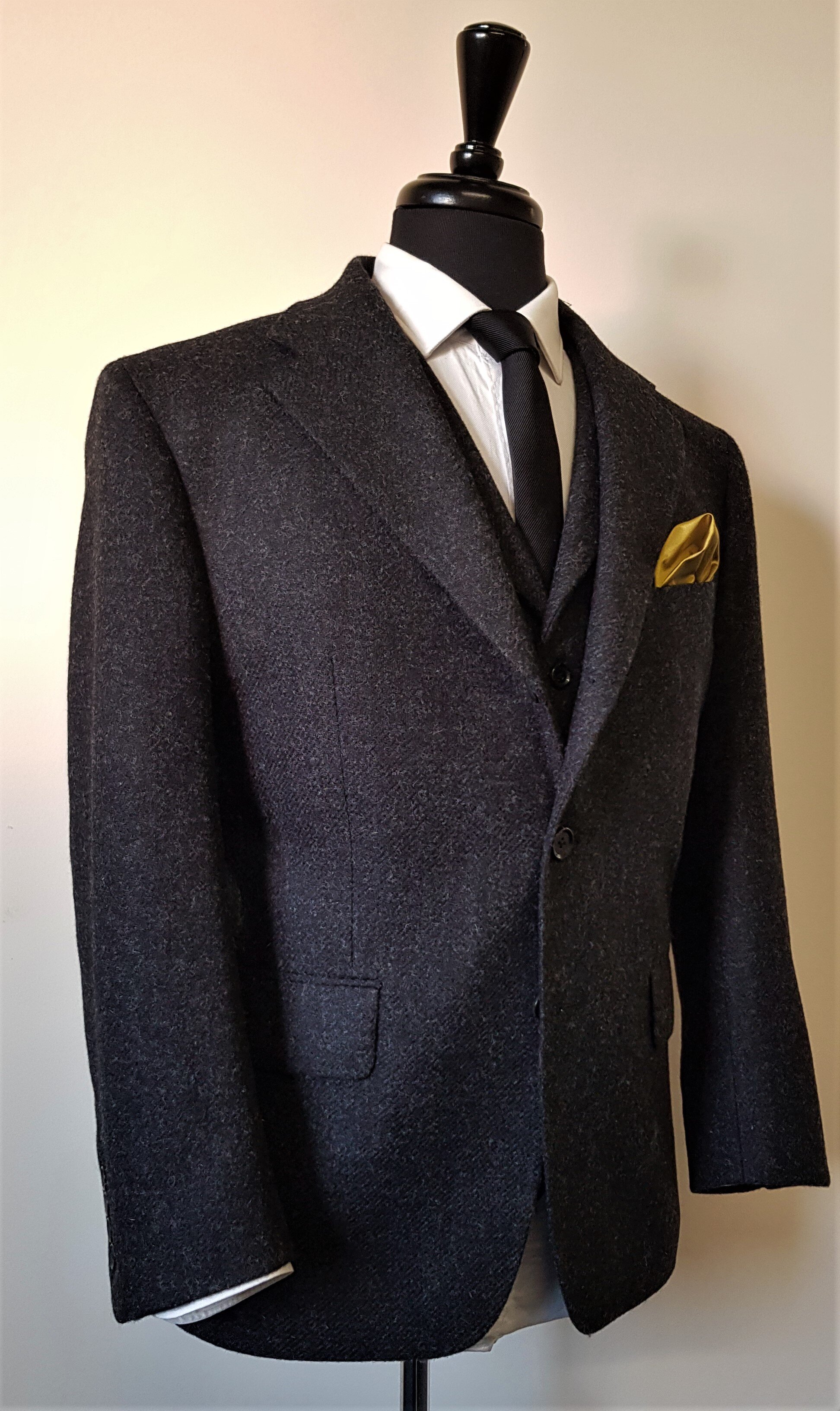 3 Piece Suit in Charcoal Shetland Tweed (6).jpg