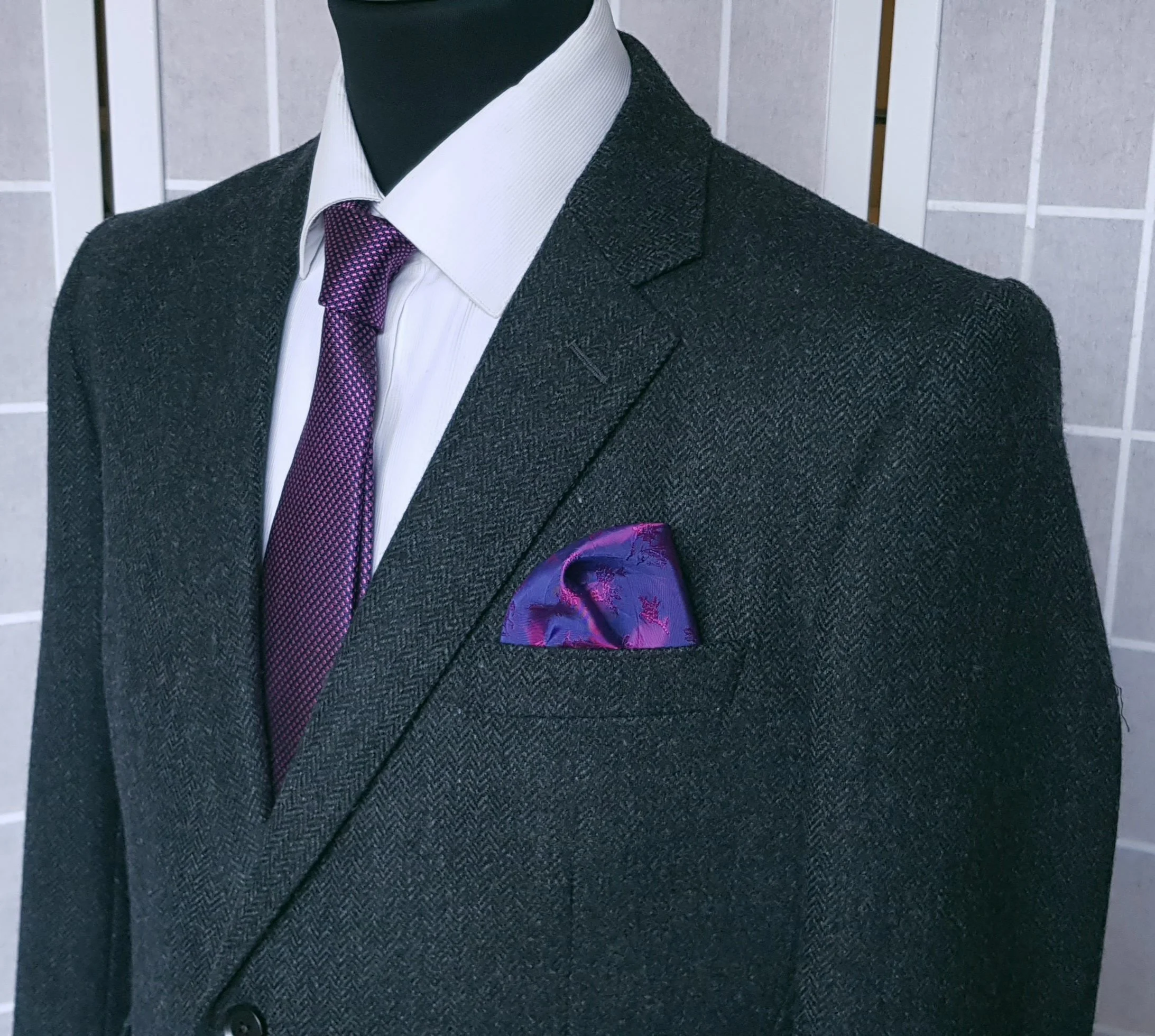 3 Piece Suit in Charcoal Herringbone Lambswool Tweed (5).jpg