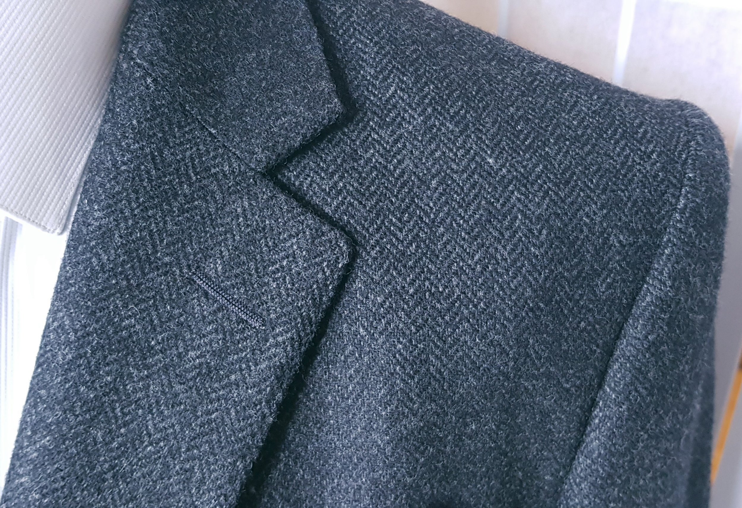 2 Piece Suit in Charcoal Lambswool Herringbone Tweed — TWEED ADDICT