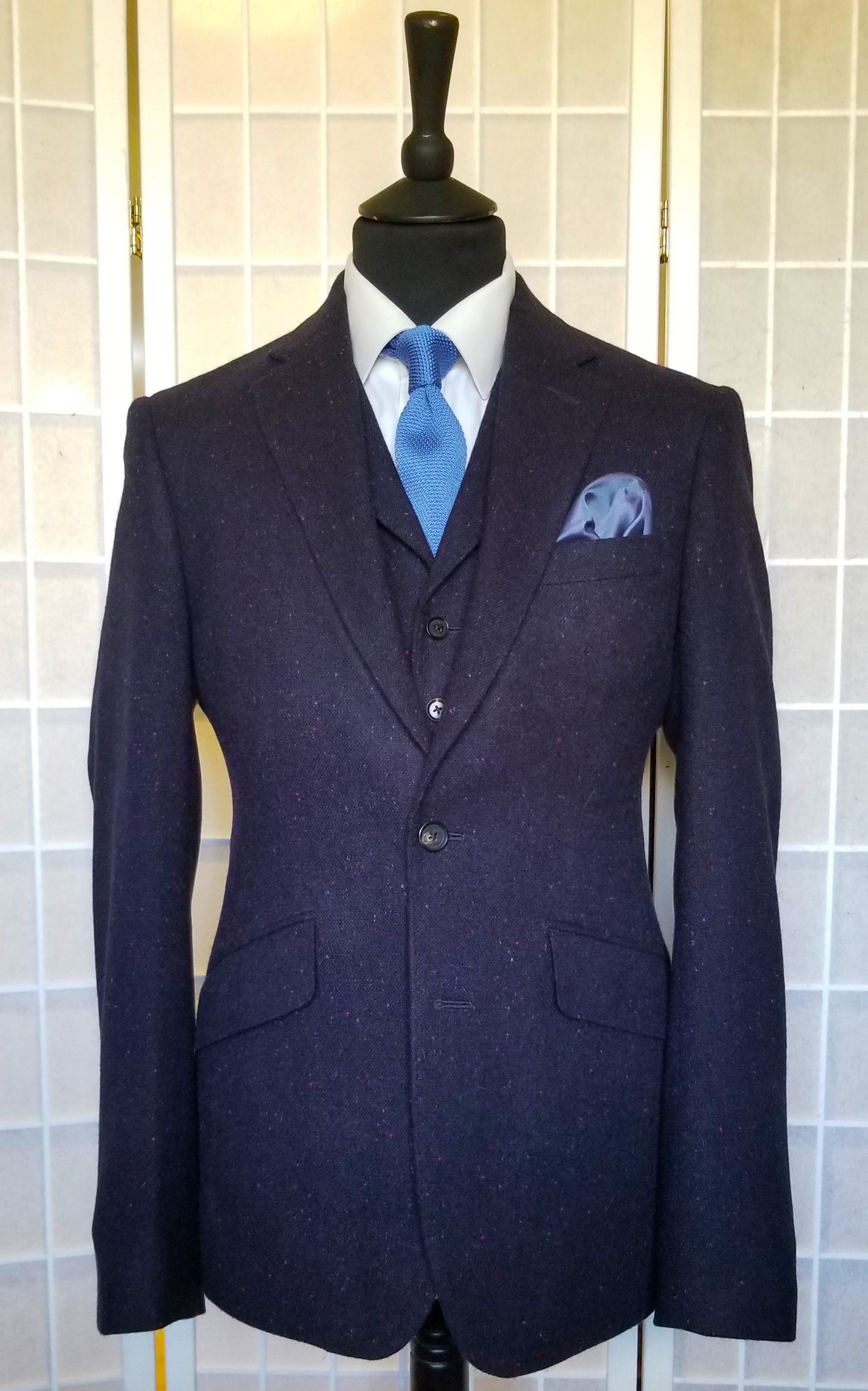 Navy Blue Donegal Tweed Suit (4).jpg