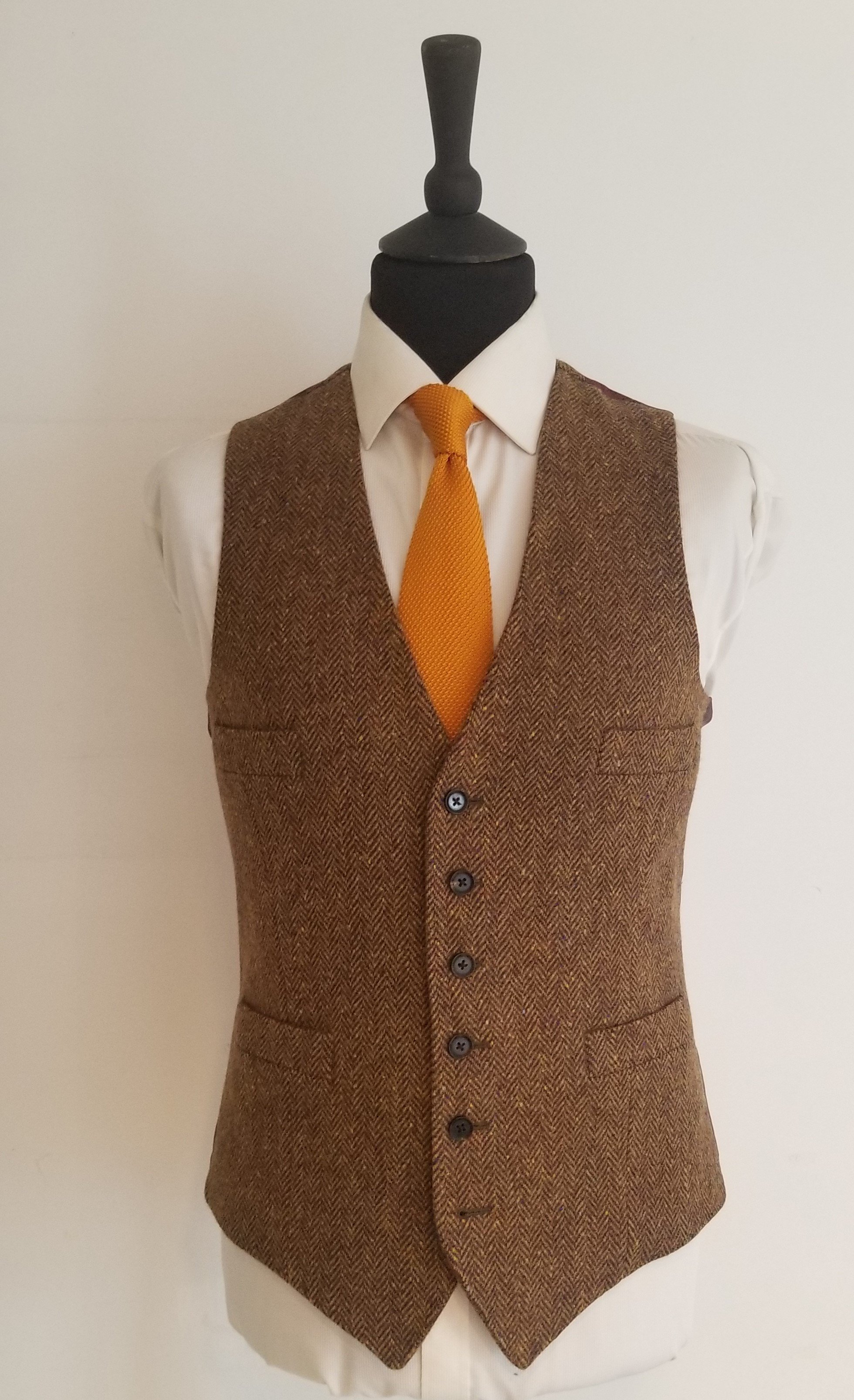 3 Piece Suit in Brown Herringbone Donegal Tweed by Magee — TWEED ADDICT