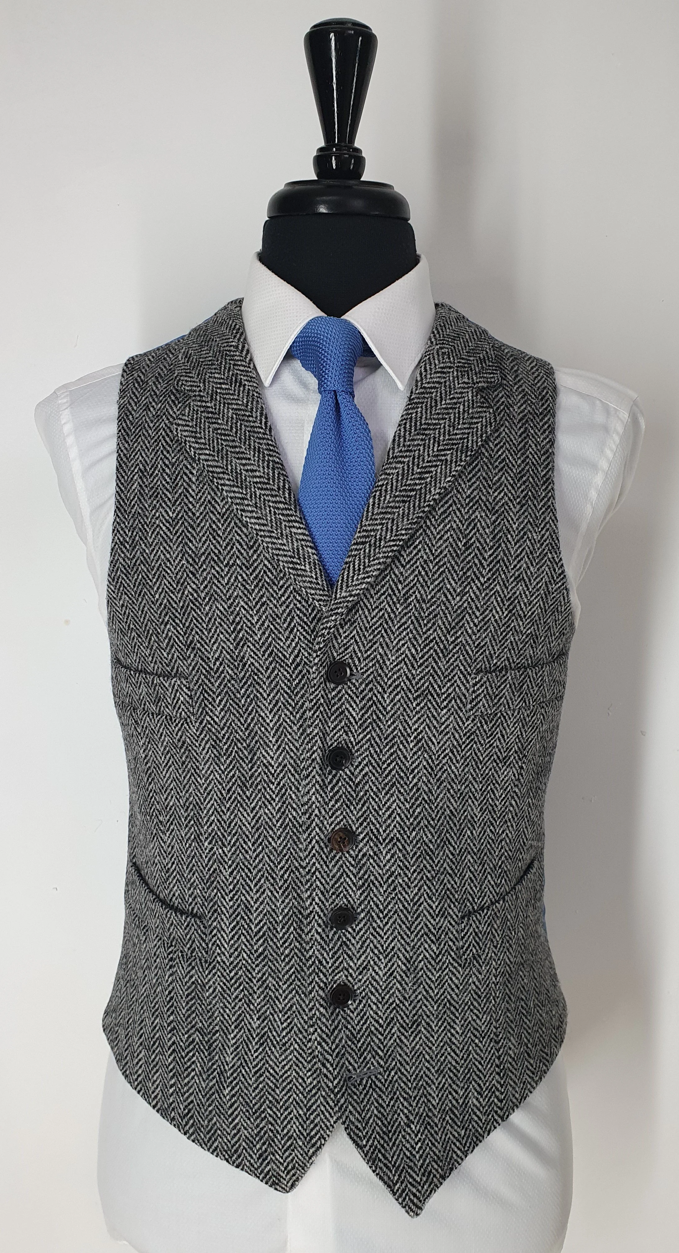 Pair of Wasitcoats in Harris and Shetland Herringbone Tweeds — TWEED ADDICT
