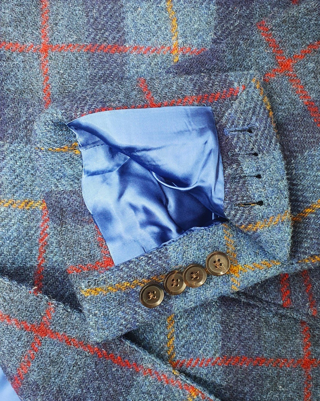 Jacket and Waistcoat in Blue Check Harris Tweed (3).jpg
