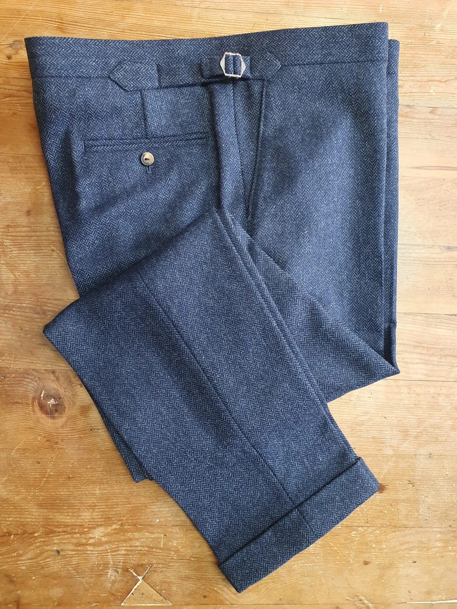 3 Piece Suit in Blue Herringbone Lambswool Tweed (2).jpg