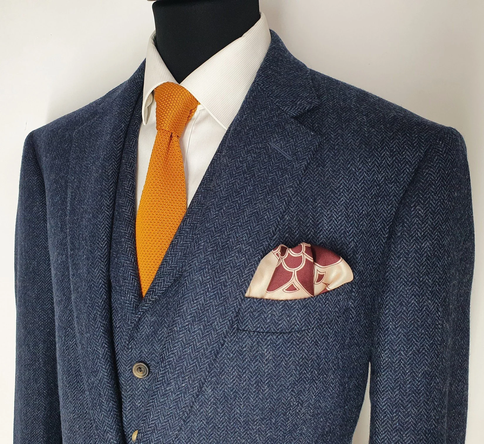 3 Piece Suit in Blue Herringbone Lambswool Tweed (7).jpg