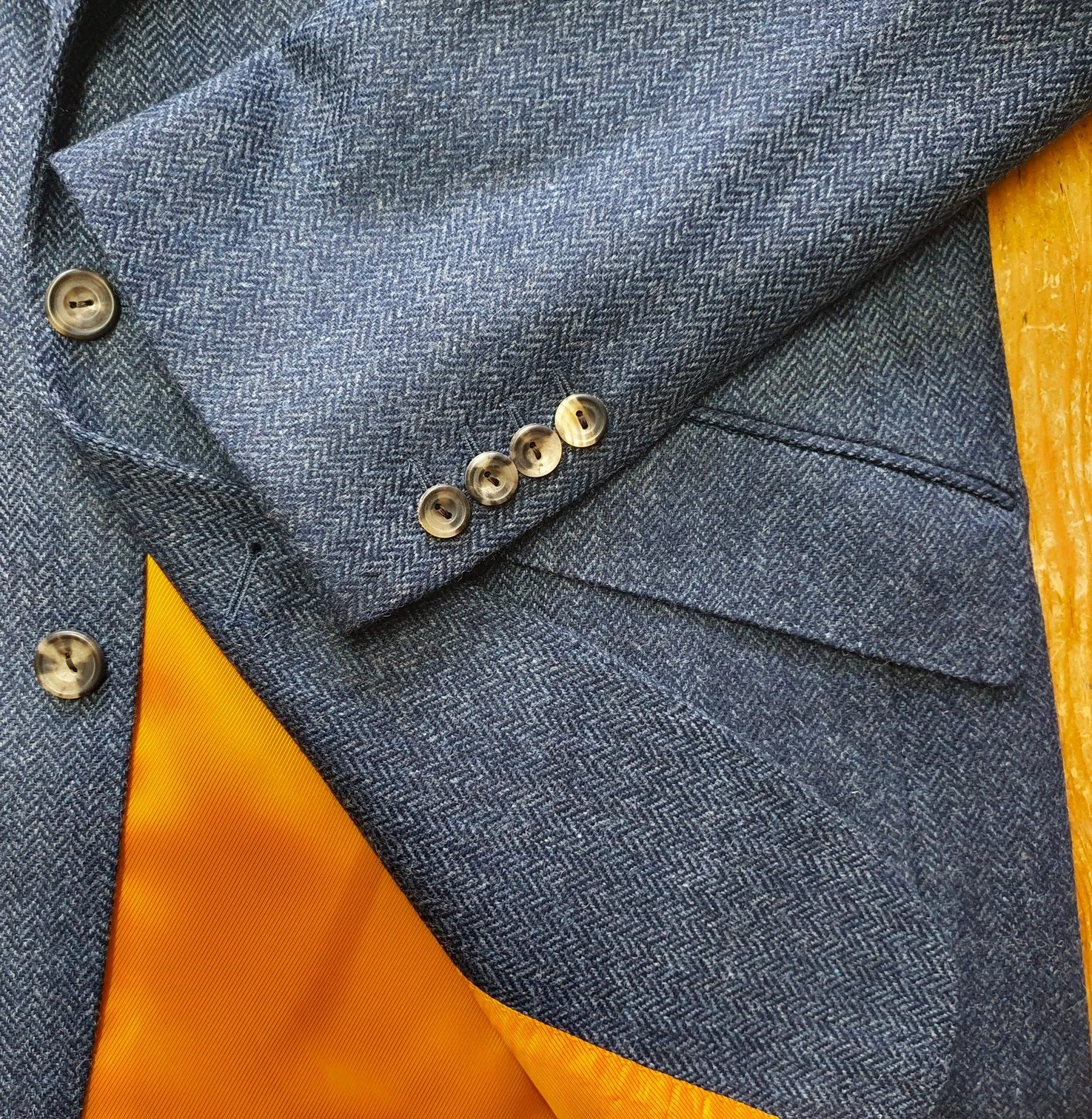 3 Piece Suit in Blue Herringbone Lambswool Tweed (10).jpg