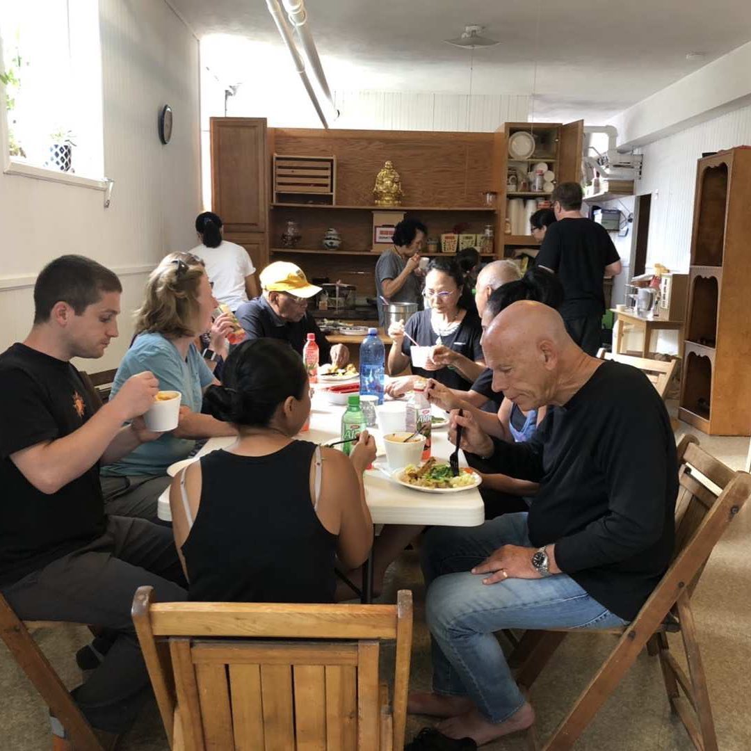 Participants enjoying deliciuos vegetarian lunch