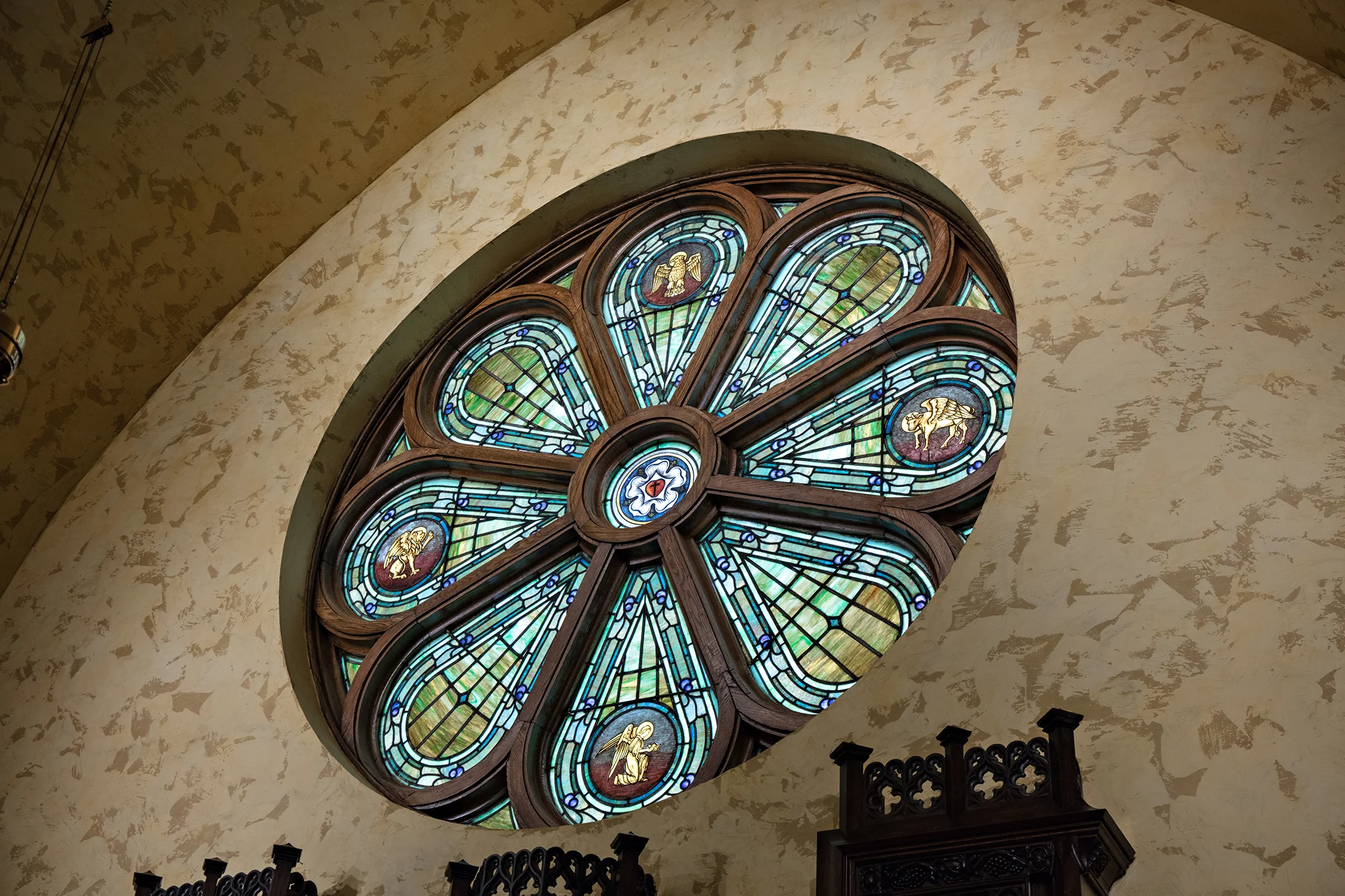 restored rose window