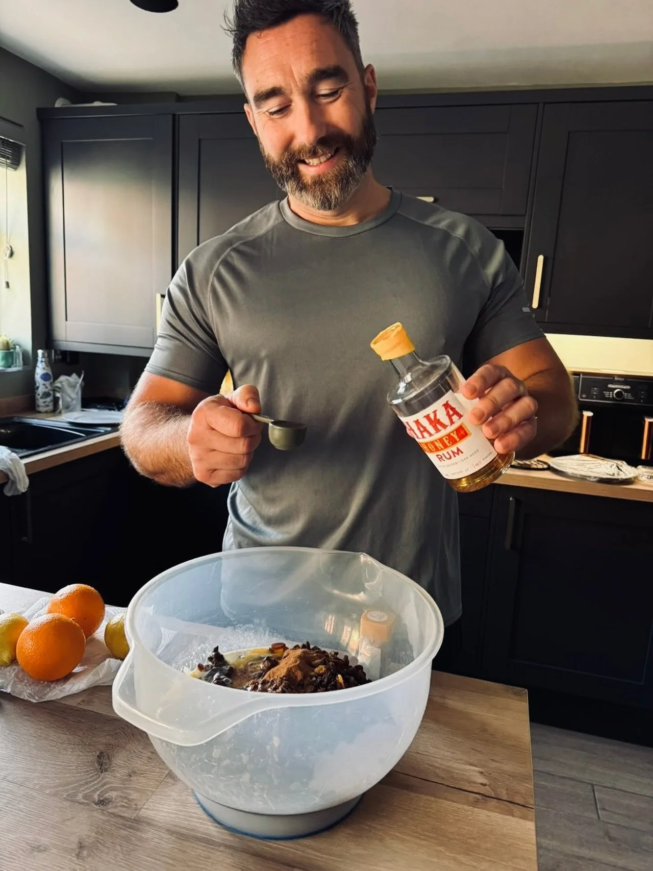 Love this shot sent in from @the.rumshack of his pal @harsey_mark using our Haka Honey rum to make his Christmas pud🎄
Looks like it&rsquo;s going to be an absolute belter🤌🏼
.
.
#christmascake #bakinggenius #rumcollectors #britishrum #christmaspudd