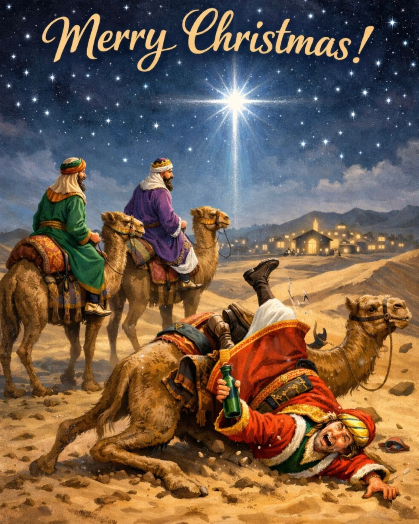 🚨JONNY&rsquo;S SEASONAL PUBLIC SERVICE ANNOUNCEMENT🚨 
📣 
Don&rsquo;t be like Derek! Drinking then riding camels or driving cars is stupid even if you&rsquo;re in a hurry to see the baby Jesus!
DONT DRINK AND RIDE/DRIVE THIS CHRISTMAS SEASON🎄
Have