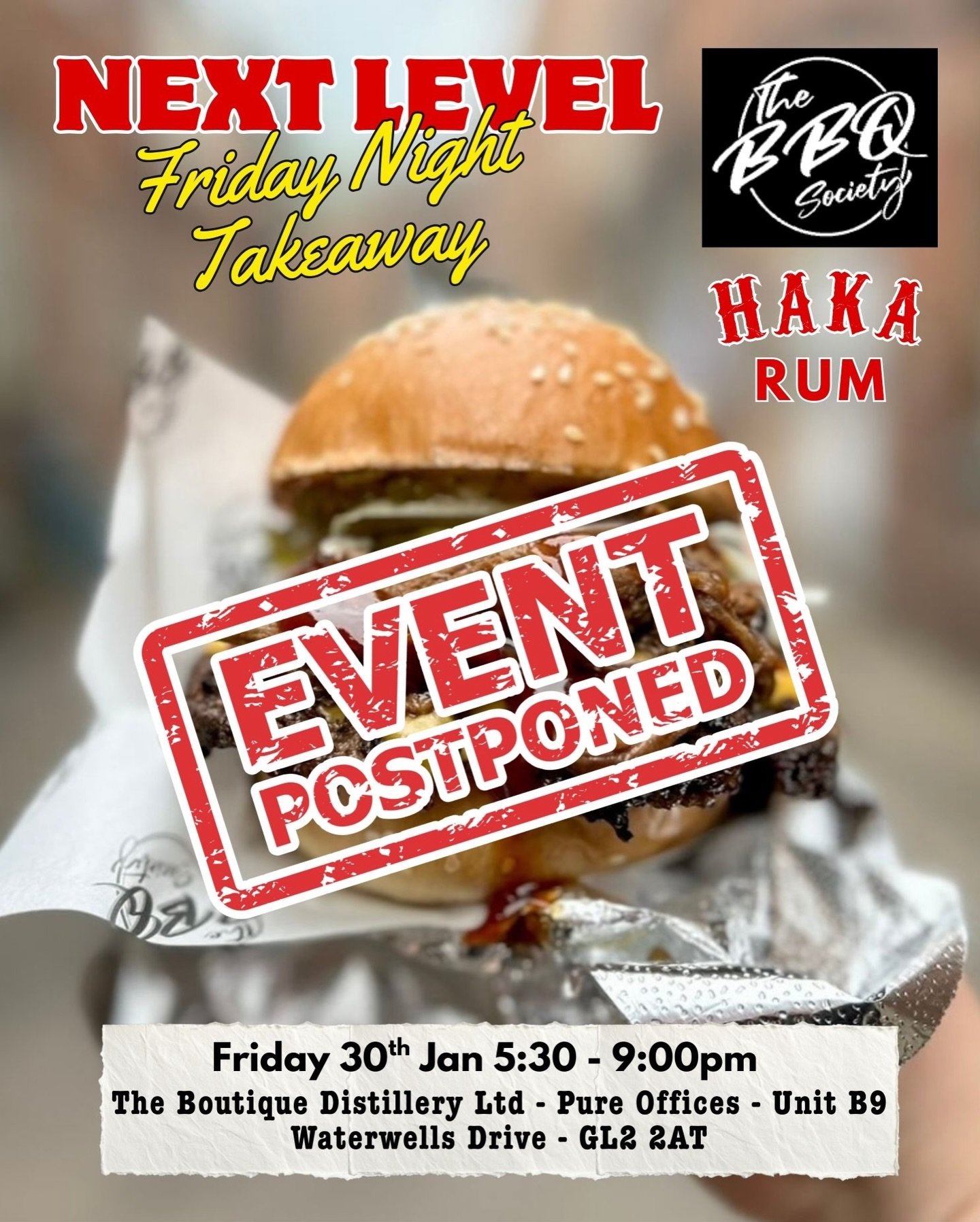 BBQ event sadly postponed this coming Friday 30th January😢 Once it&rsquo;s sorted, we should be good to go end of Feb 🥳