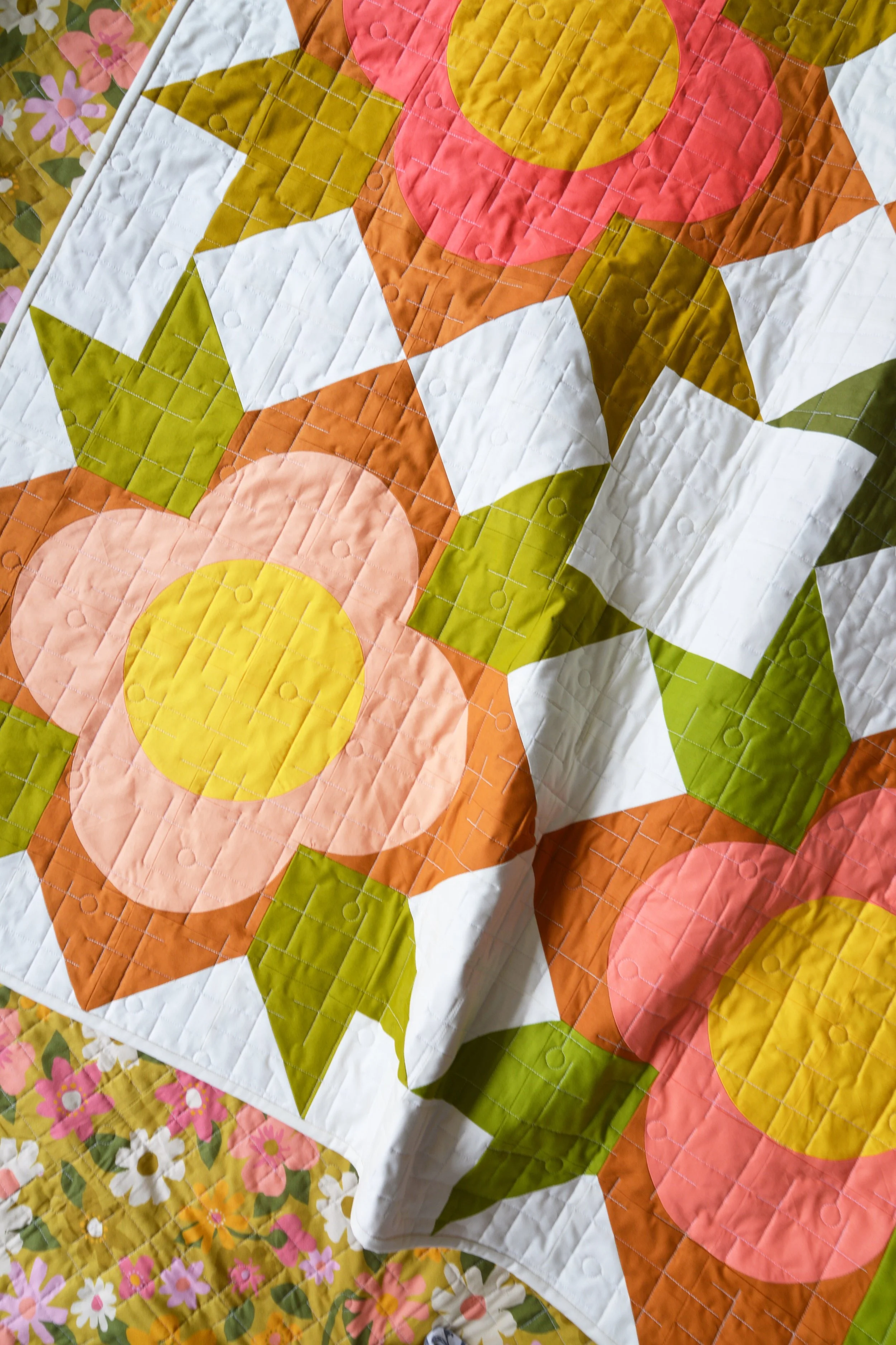 Special thanks to Paintbrush Studio Fabrics for sponsoring the fabric I used on my cover quilt - I fell in love with the Painter’s Palette Solids and the backing which is a new line coming soon from A Beautiful Mess called Flower Market.