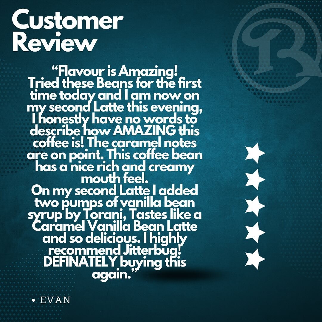 Jitterbug, a Rebel favourite since day one! 

Thank you Evan for your review, we&rsquo;re so happy you enjoy jitterbug! 
If you like our coffee, our tea, or anything in between feel free to leave a review, we love to hear from you all.