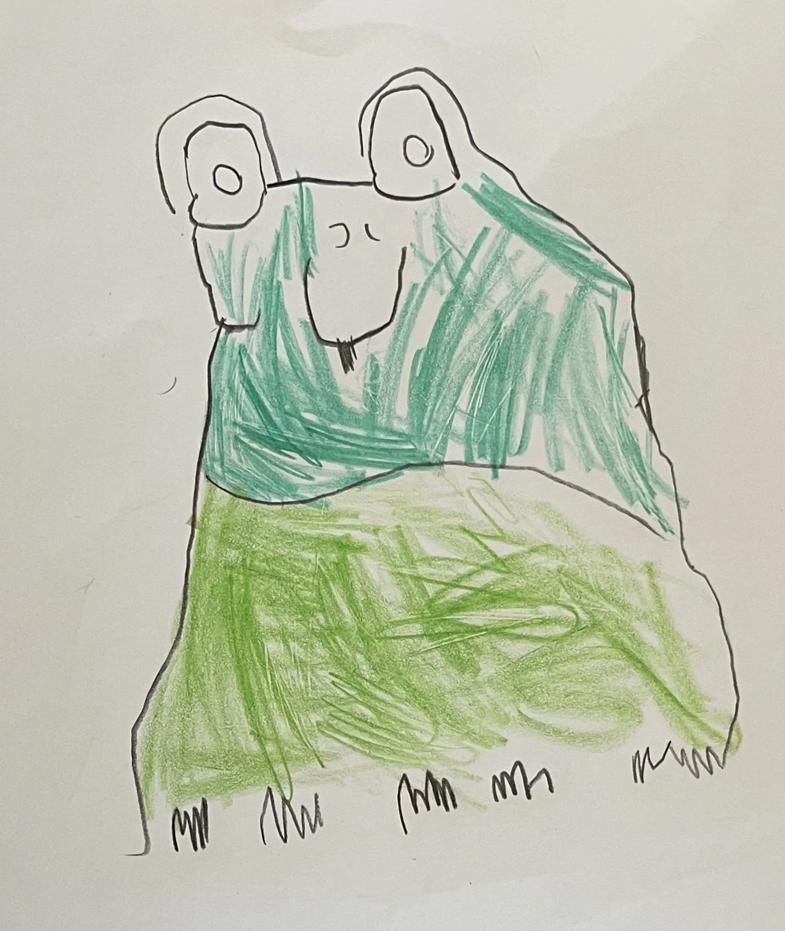  Lucy  (5 years old)   Untitled , 2026  Pencil, crayons 