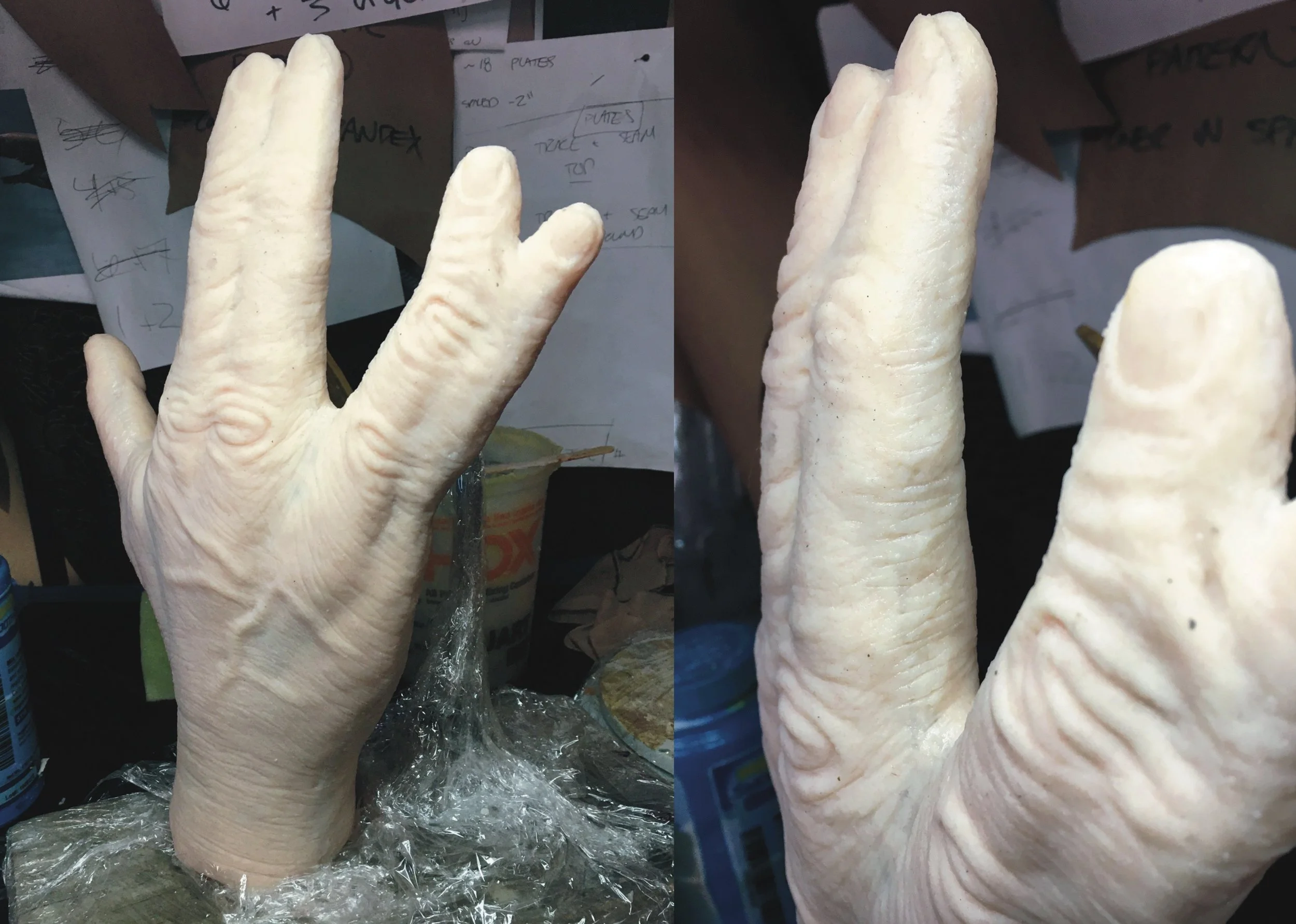 Silicone hand before paint