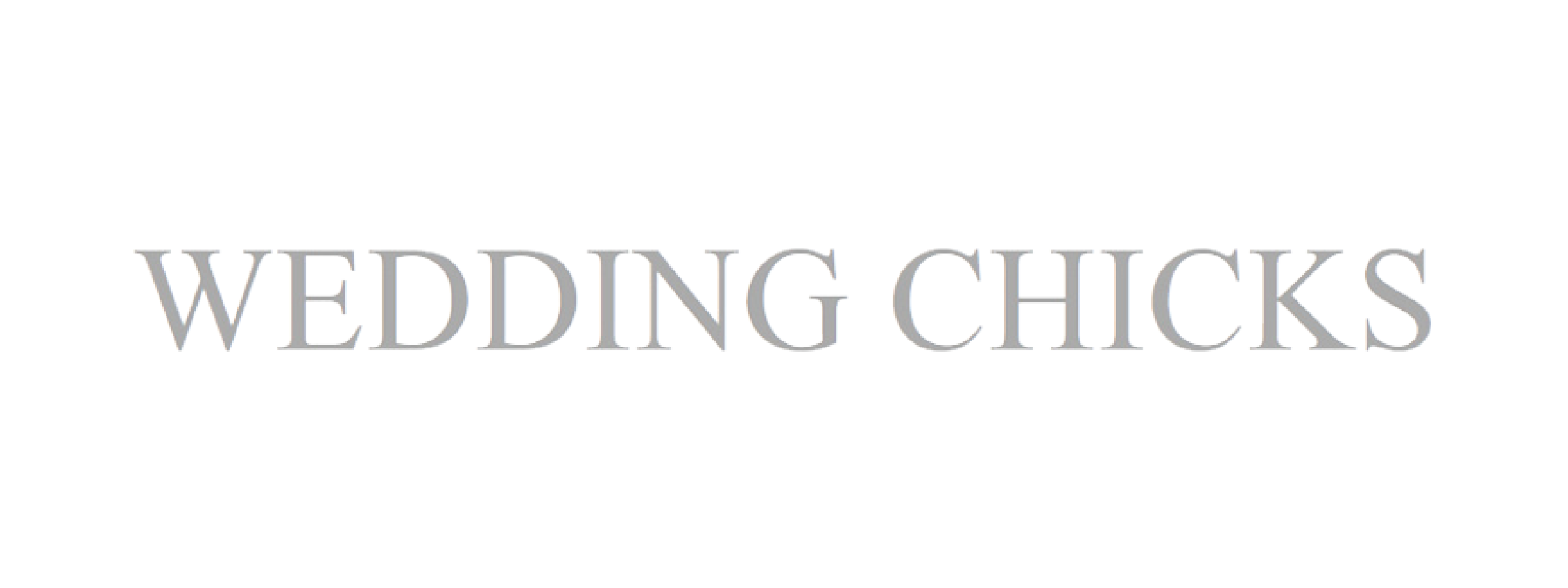Logo for 'Wedding Chicks' with stylized text and a black background.