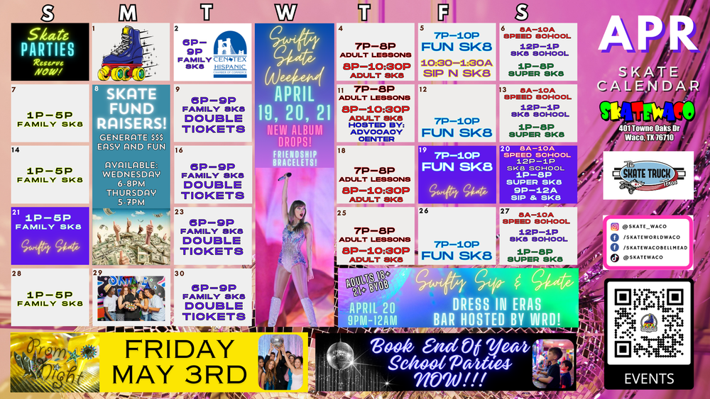 Event Calendar Skate Waco