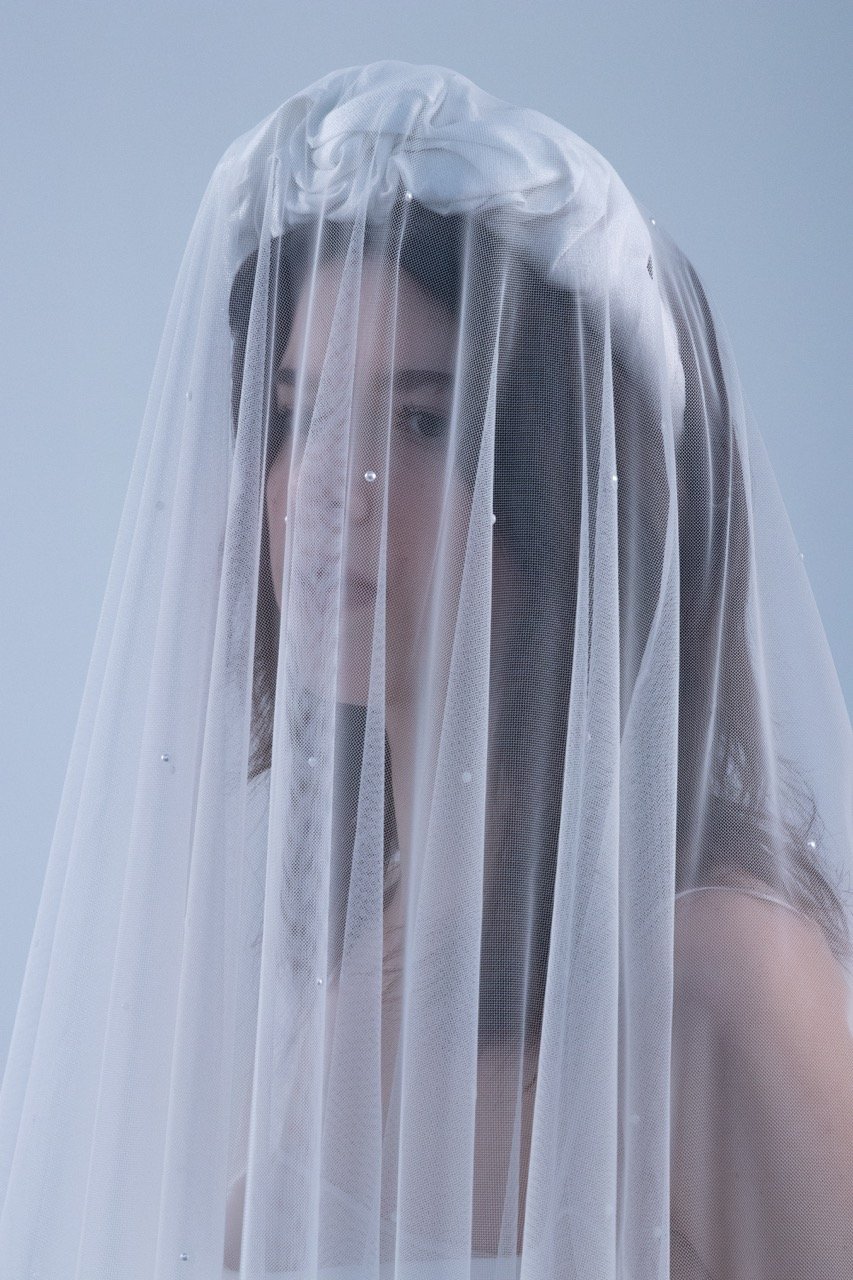 Bridal Perle veil and headband