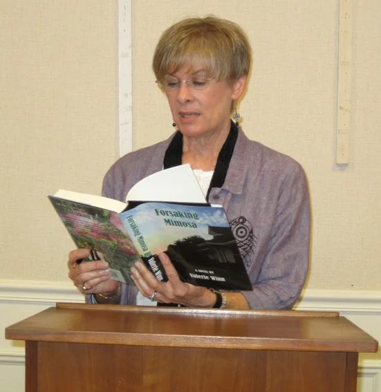 Valerie reading an excerpt from Forsaking Mimosa