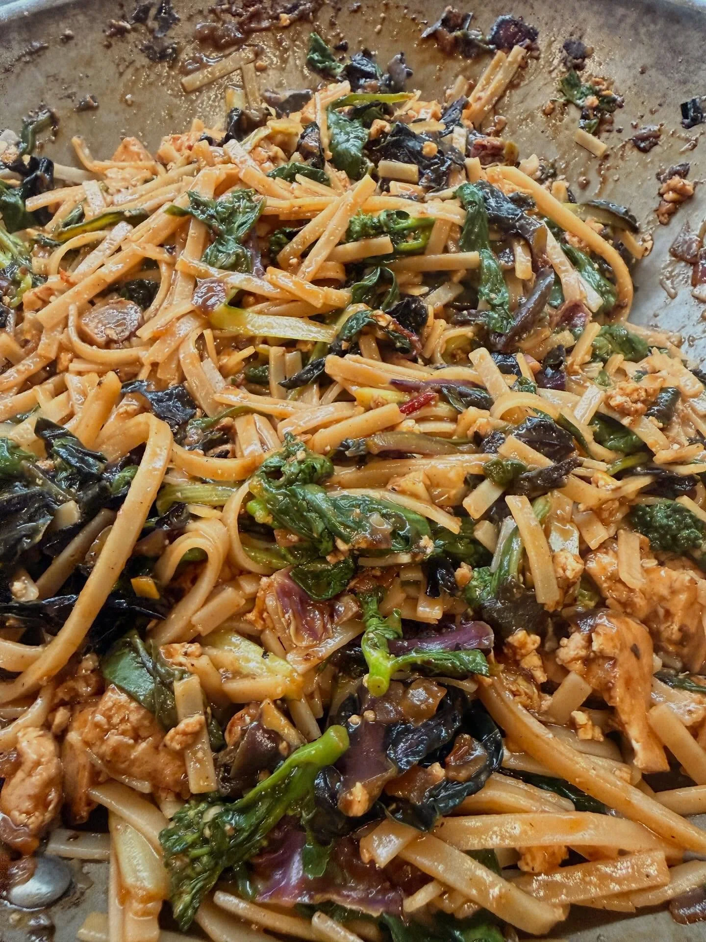 New recipe celebrating a recent addition to our product, brown rice noodles. 
Gluten free and made only with organic brown rice flour. 
Soak for 10 mins in hot water before adding to your dish. 
We are pre packaging in paper bags to reduce mess. But 