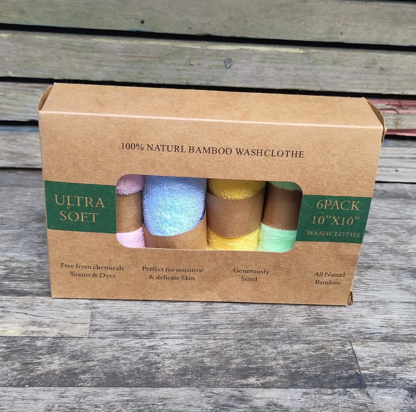 New bathroom items; wash cloths and toothpaste.
Wash cloths, also called flannels, can save you money and waste by no longer needing to buy wet wipes. 
Ours are 100% bamboo and chemical free.
@georganics natural toothpaste in a recyclable aluminium t