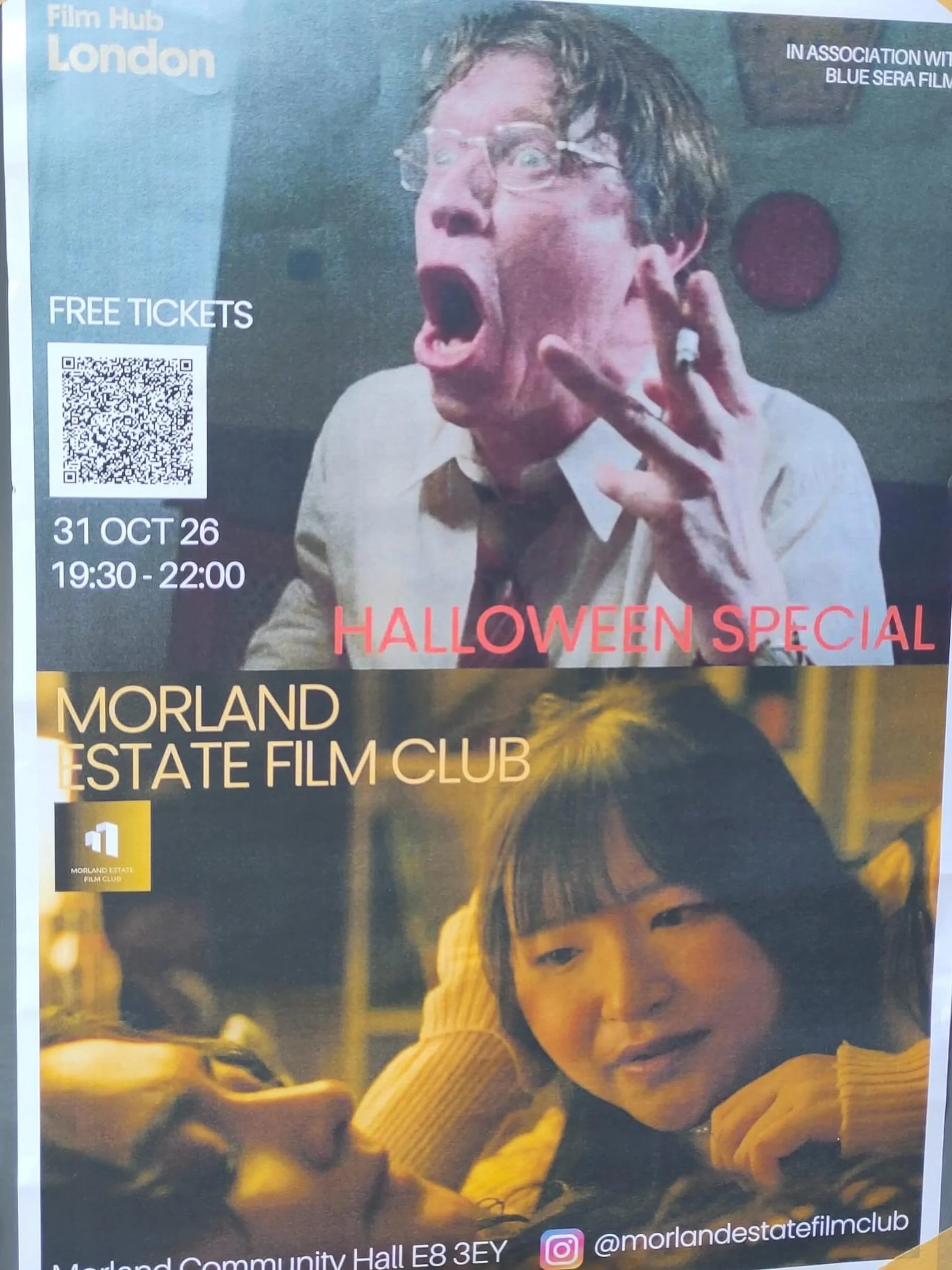Our friends at @morlandestatefilmclub have their Halloween offering on 31st October 19:30-22:00. 
Check out the line up via their page link.

#filmclub #londonfilmclub #halloweenfilms #eastlondon