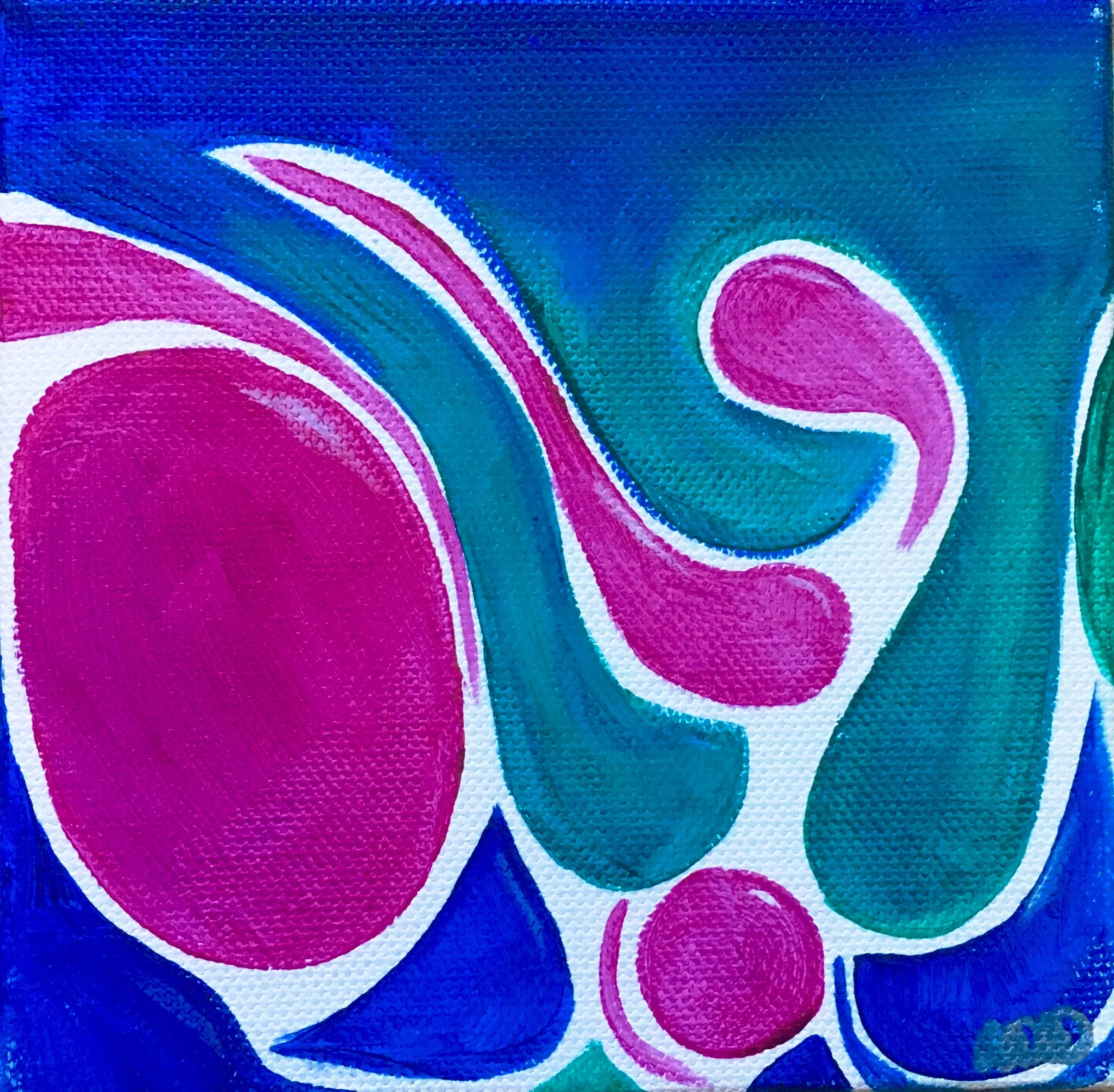 honey 2018 acrylic on canvas 4x4in for sale, $75