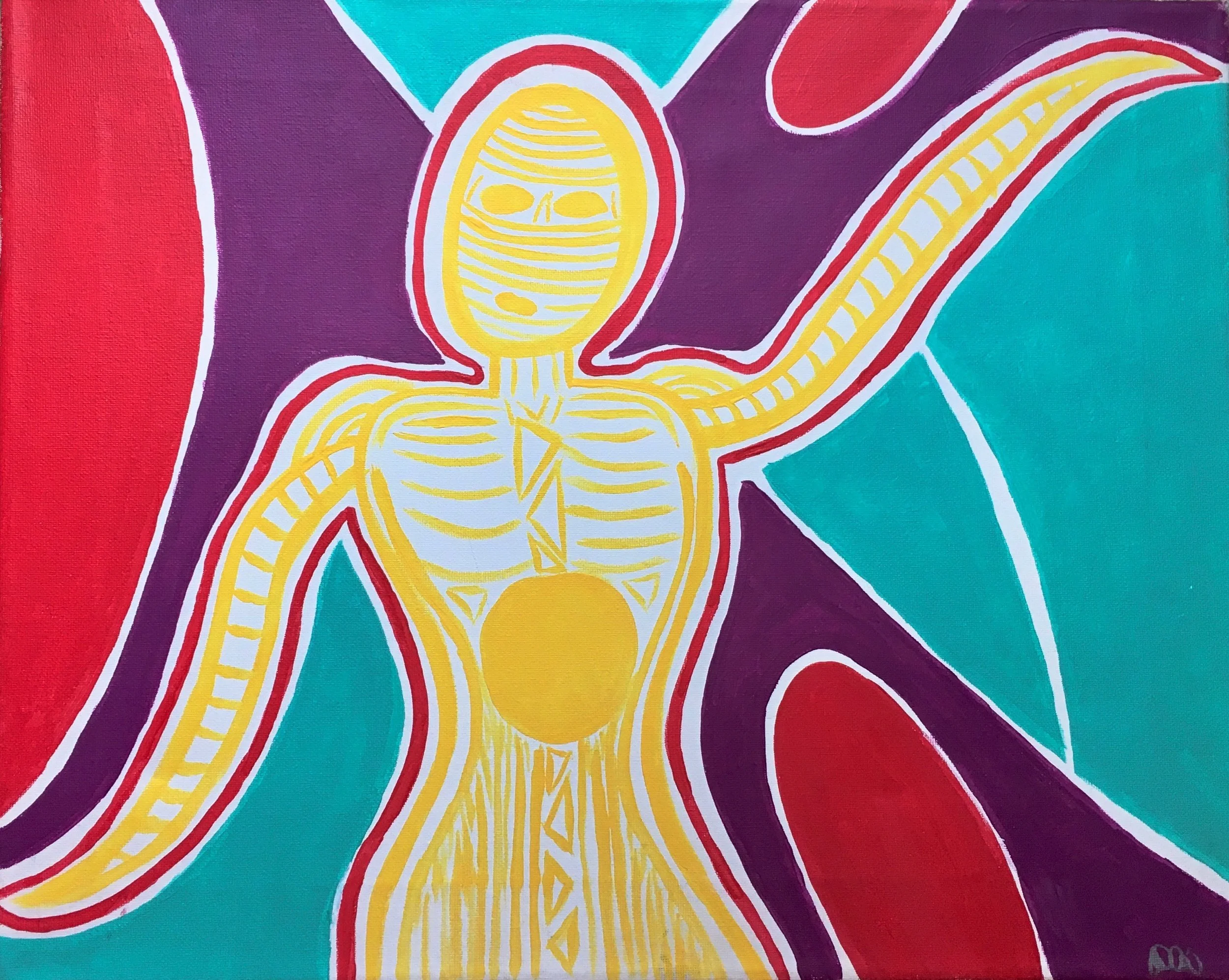 move 2014 acrylic on canvas 20x16in for sale, $150