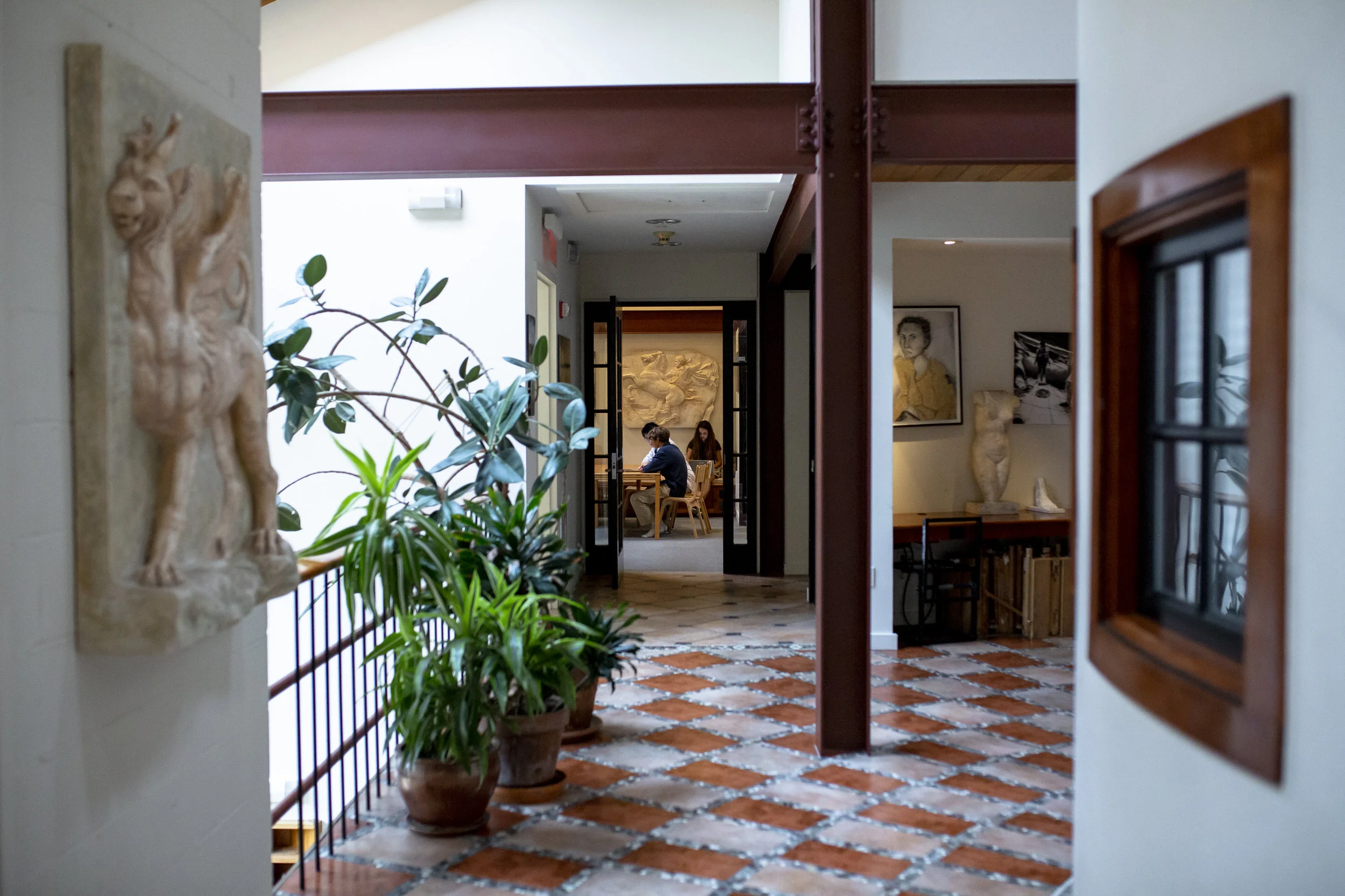 Ross School High School Building Classroom and Balcony with Classical Greek and Roman Art and Artfacts Relating to Curricular Studies.jpg